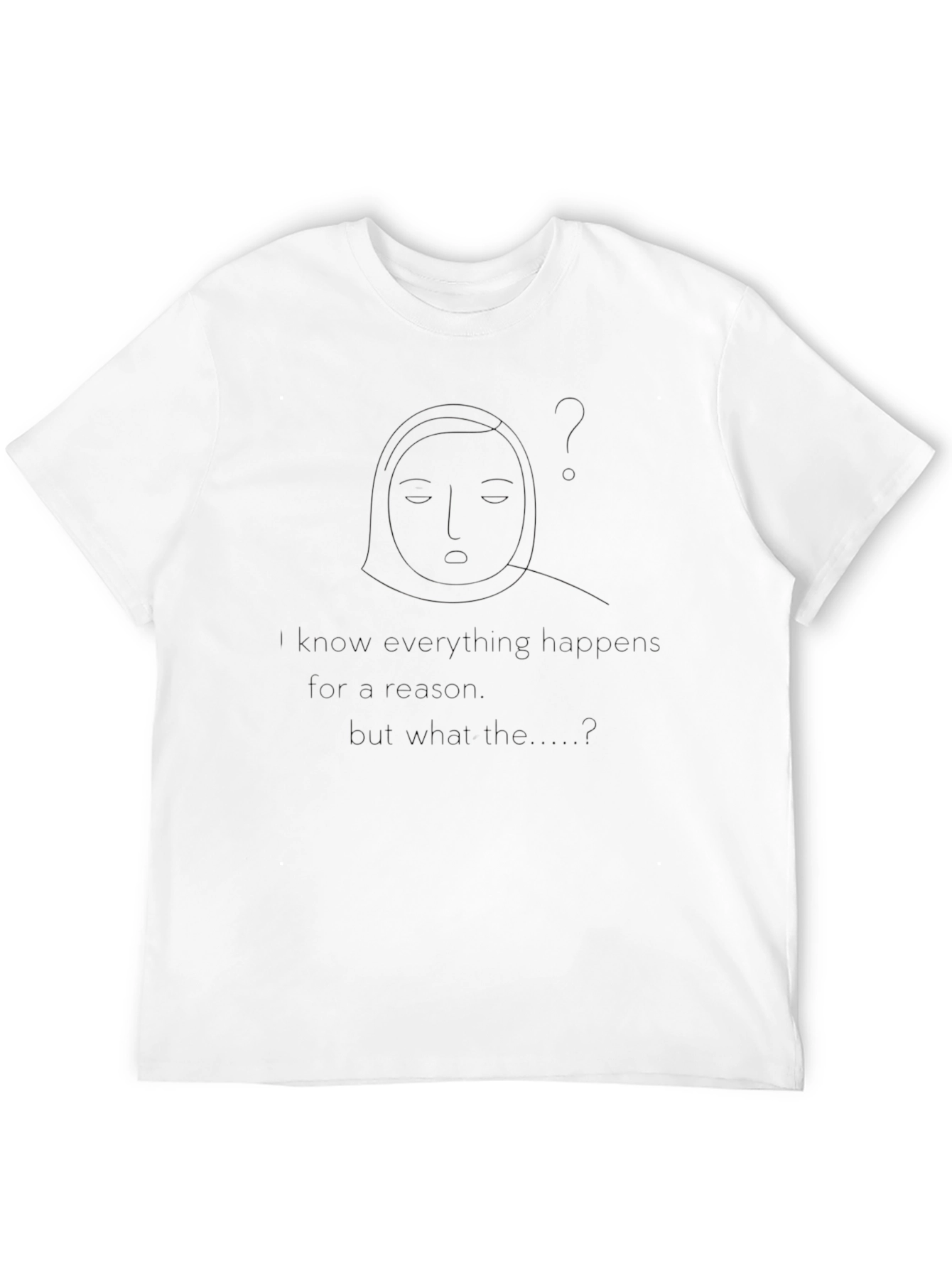 Minimalist Face Outline Black T-Shirt