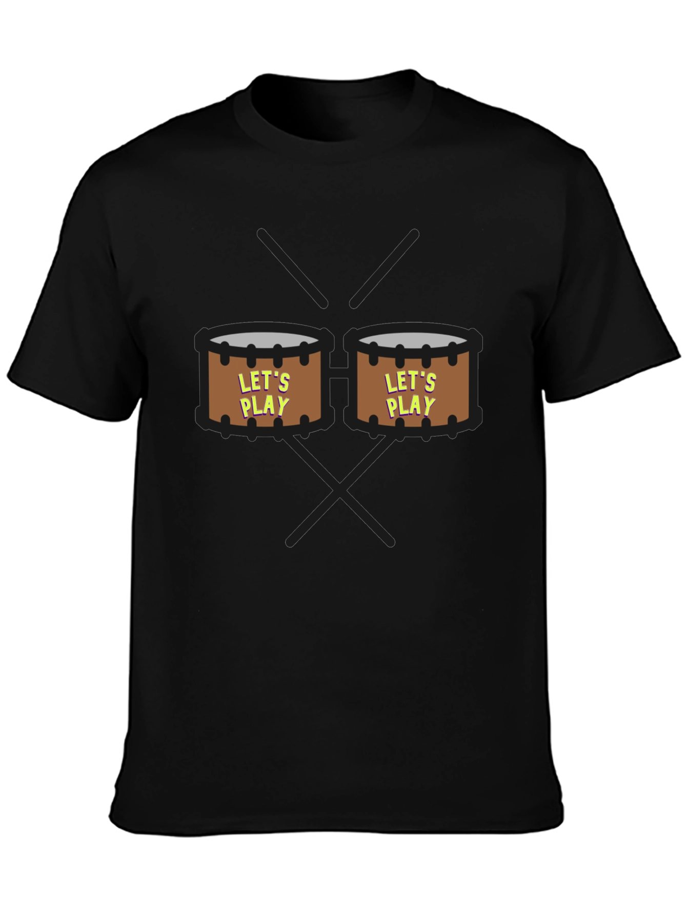 Lets Play Drums Graphic Tee - Black