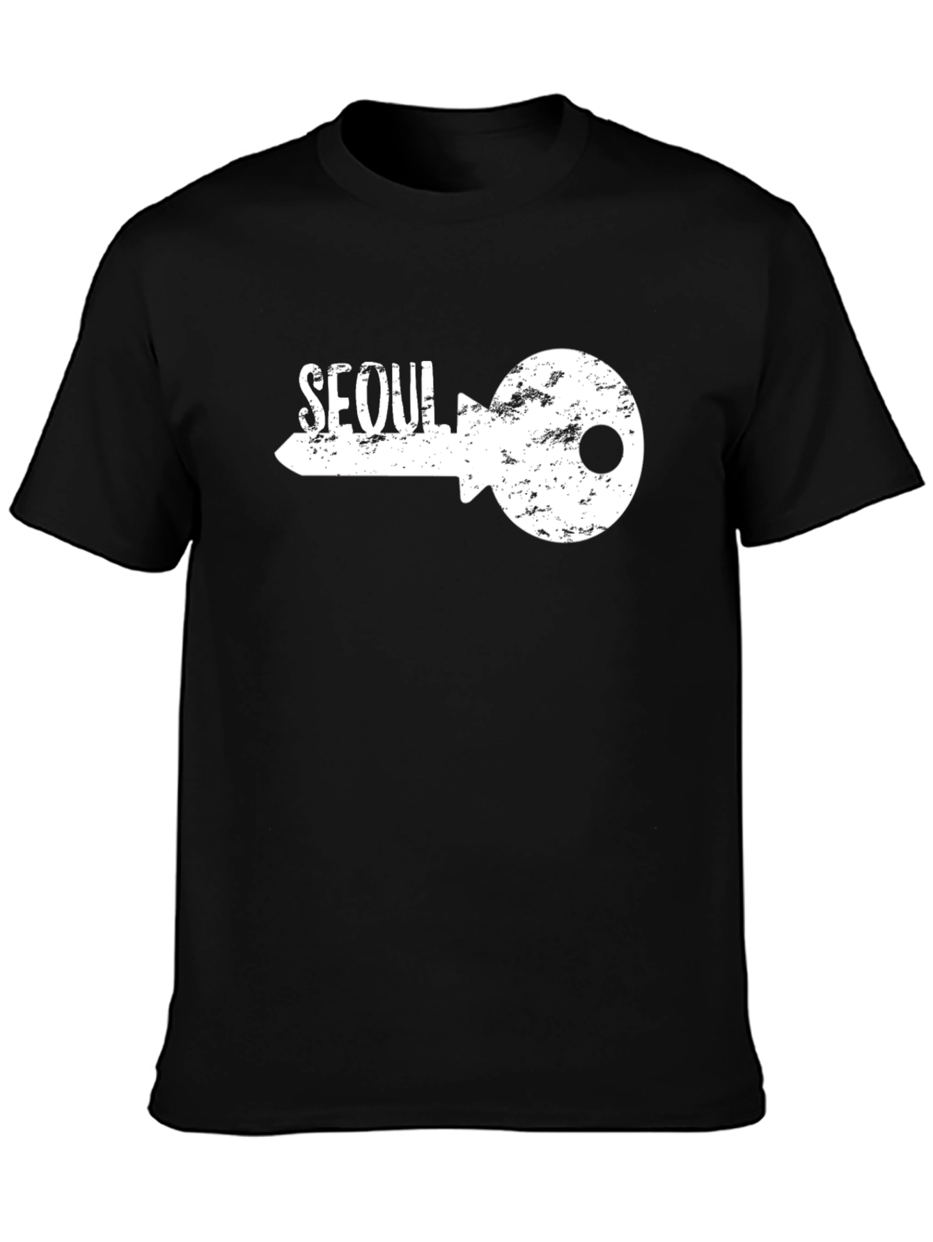 Seoul Key Graphic T-Shirt - Trendy Black Tee