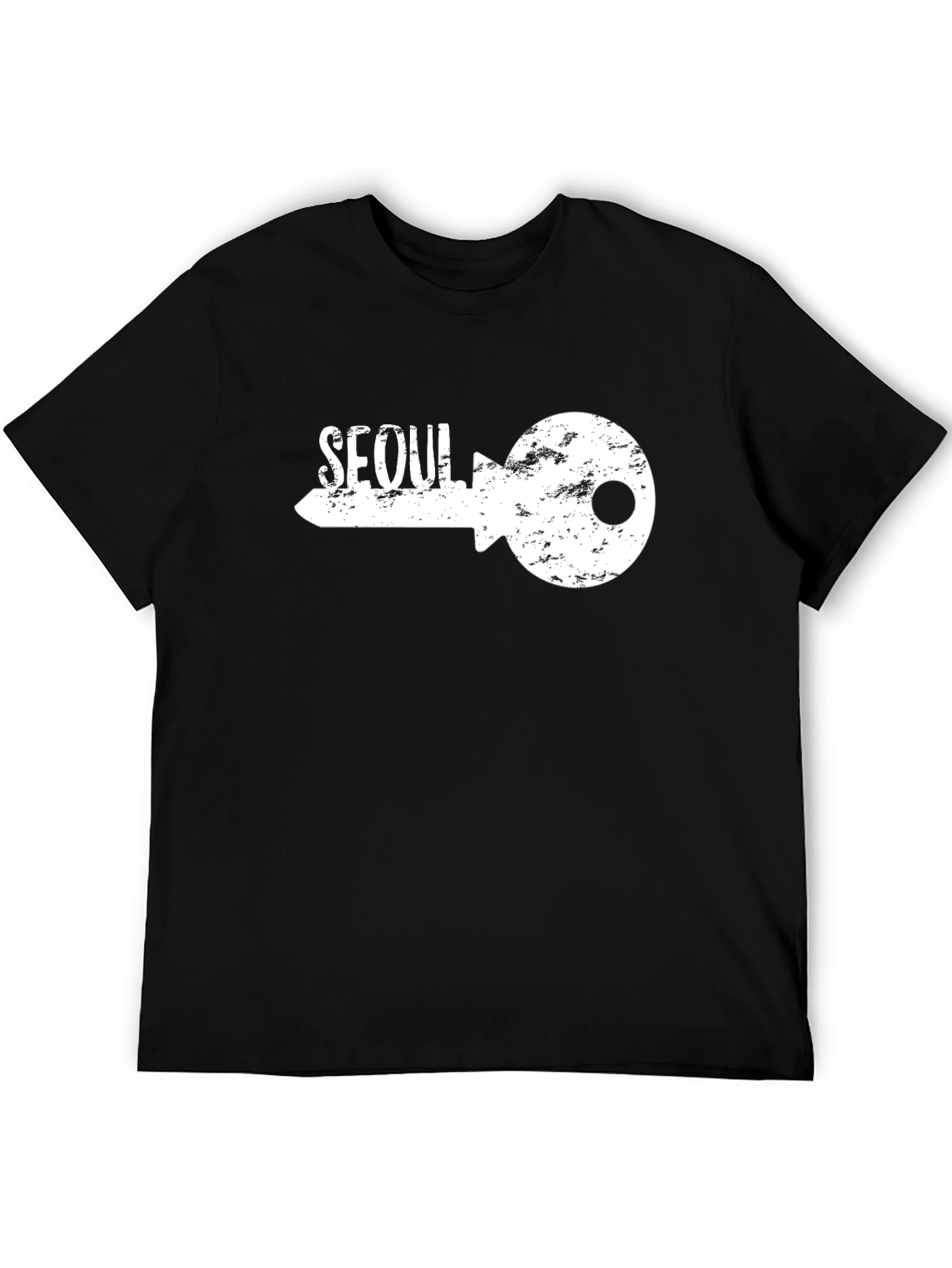 Seoul Key Graphic T-Shirt - Trendy Black Tee