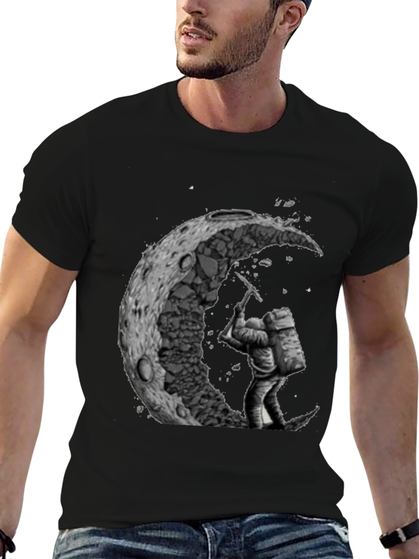 Moon Miner Graphic Tee - Black