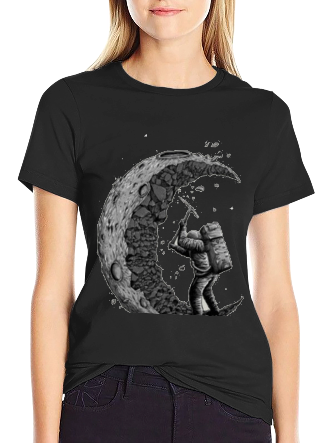 Moon Miner Graphic Tee - Black