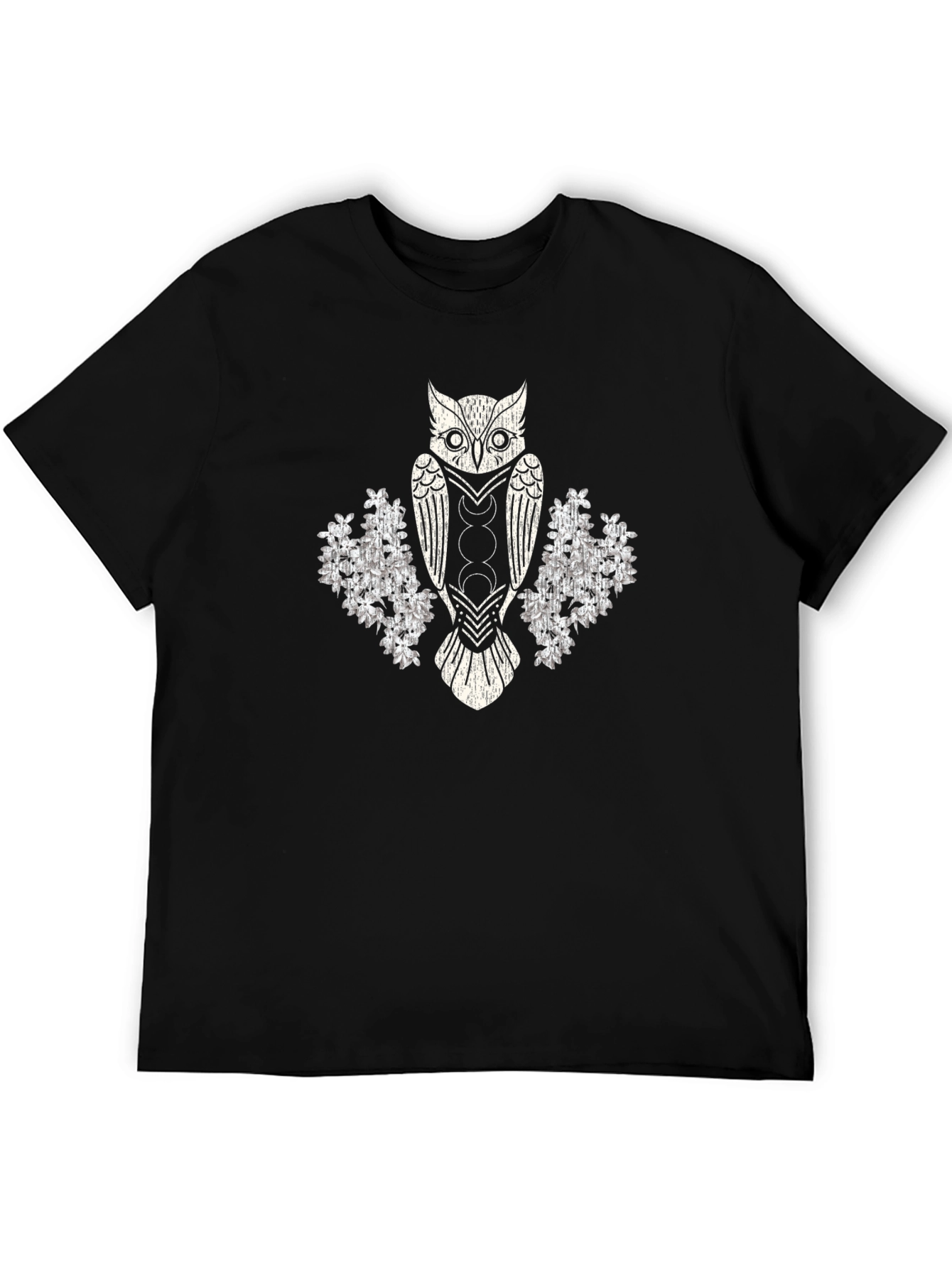 Mystic Owl Graphic Tee - Black Cotton Blend T-Shirt