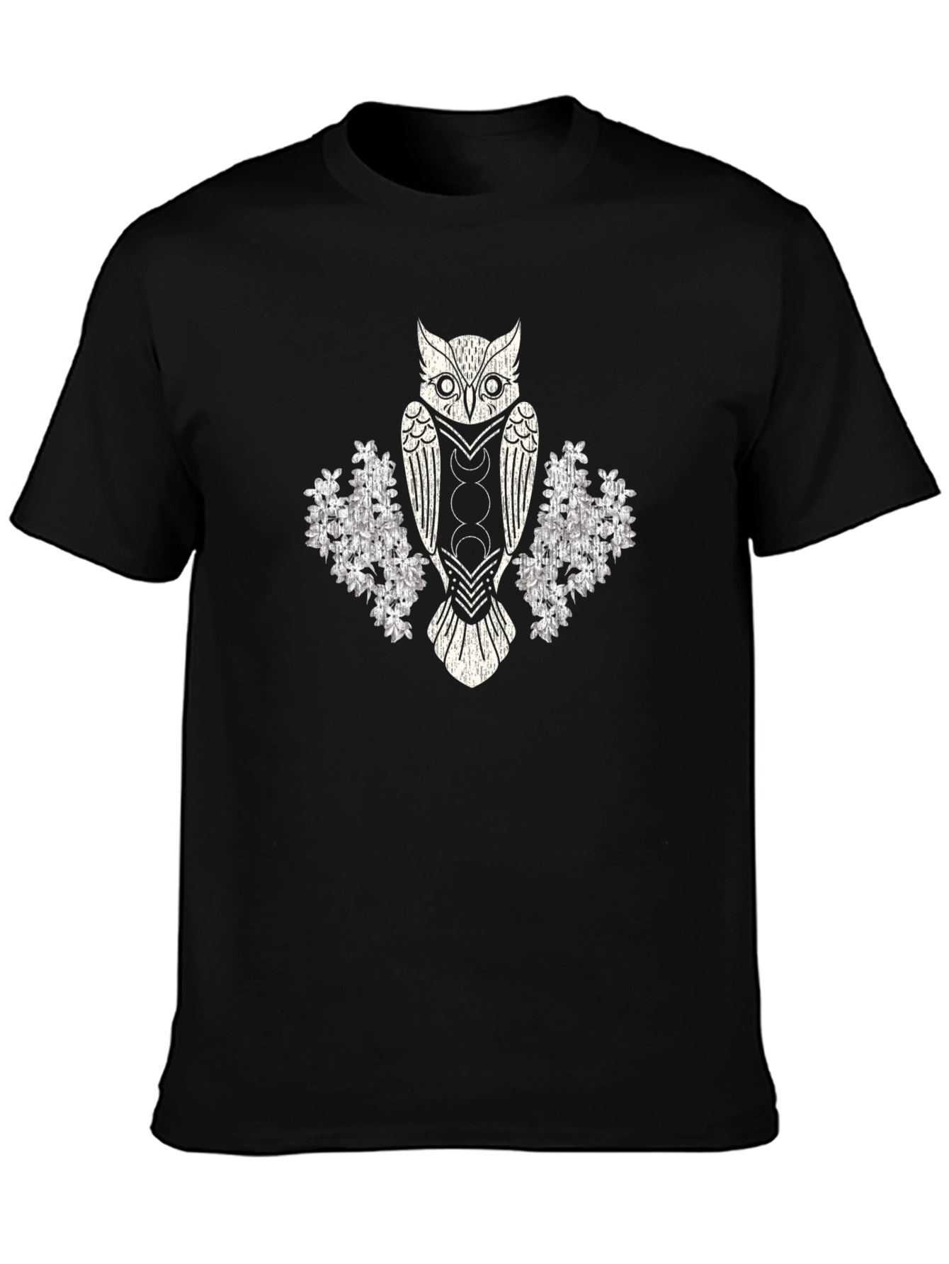 Mystic Owl Graphic Tee - Black Cotton Blend T-Shirt