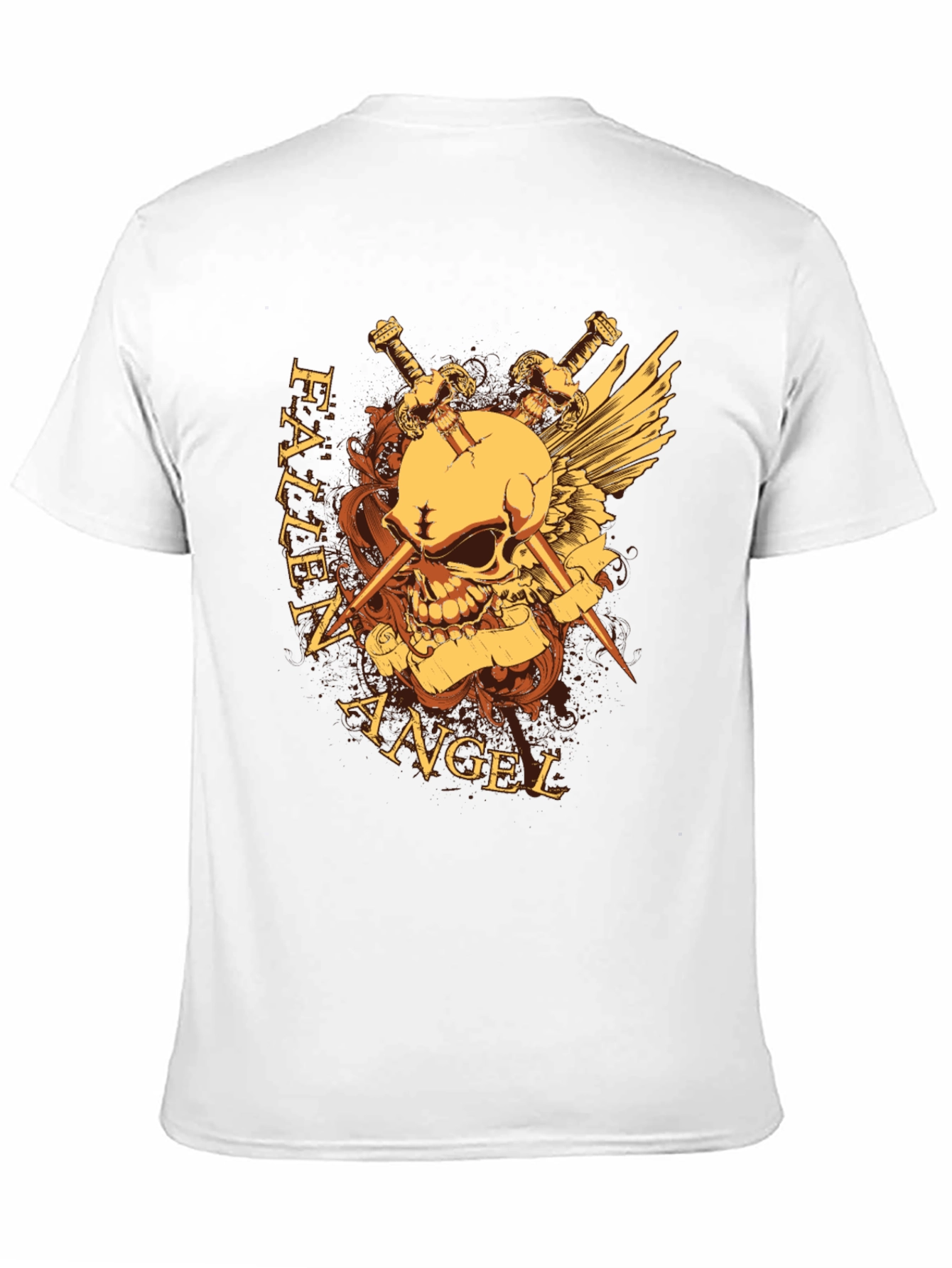 Fallen Angel Skull & Swords Graphic Tee