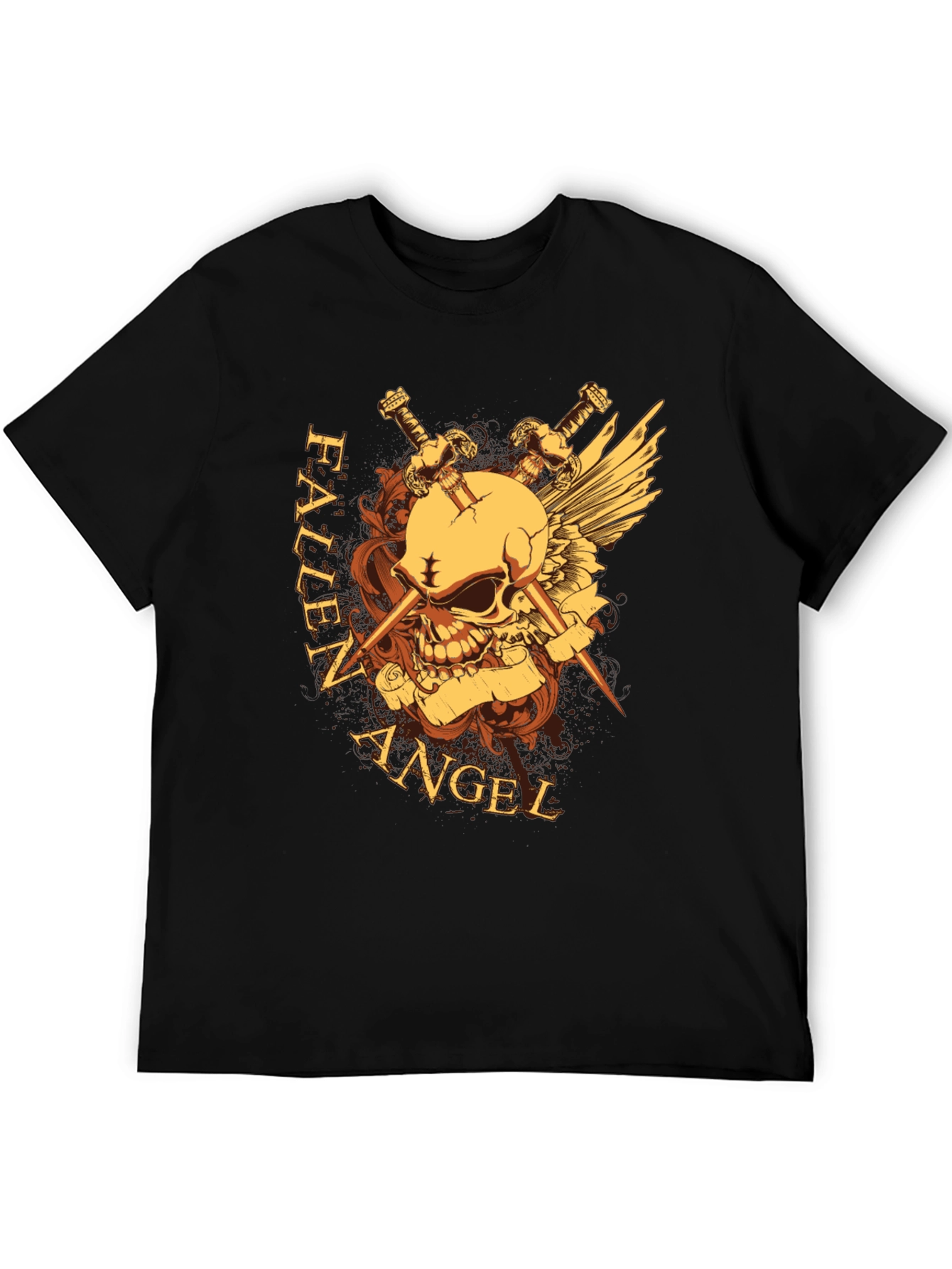 Fallen Angel Skull & Swords Graphic Tee