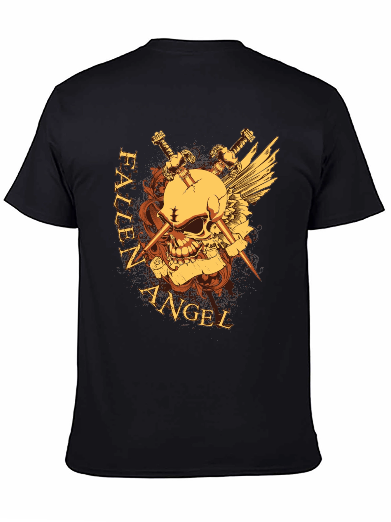 Fallen Angel Skull & Swords Graphic Tee