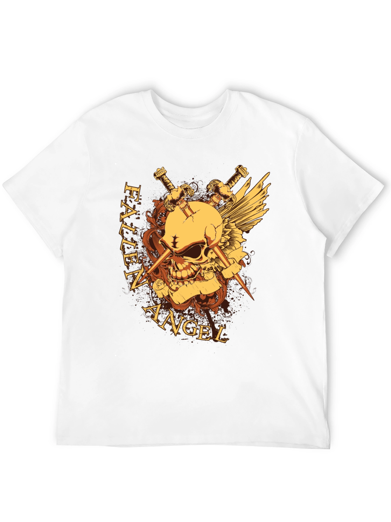 Fallen Angel Skull & Swords Graphic Tee
