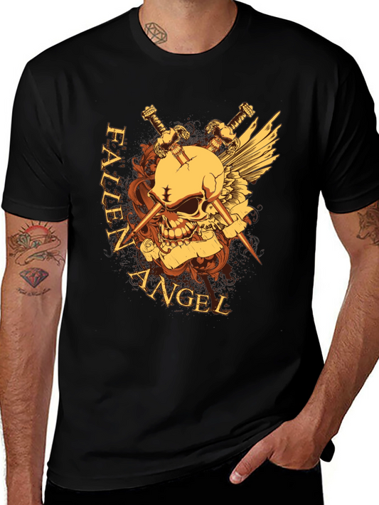 Fallen Angel Skull & Swords Graphic Tee