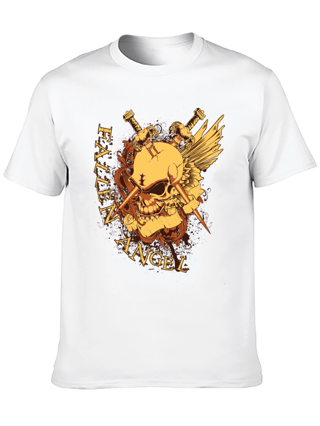 Fallen Angel Skull & Swords Graphic Tee