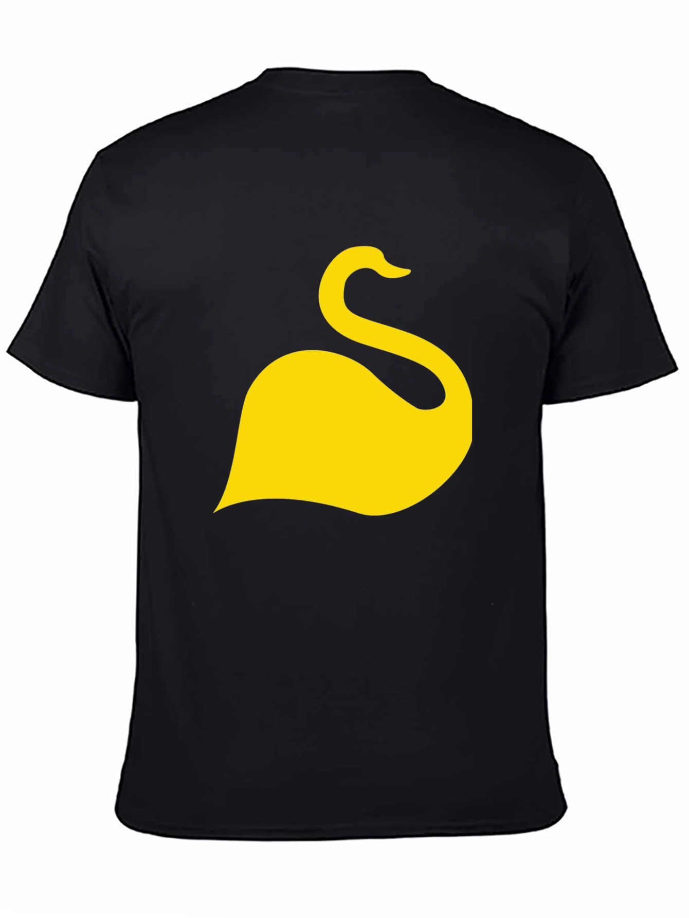 Black T-Shirt with Yellow Swan Graphic