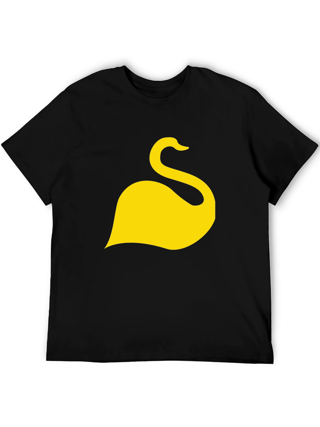 Black T-Shirt with Yellow Swan Graphic