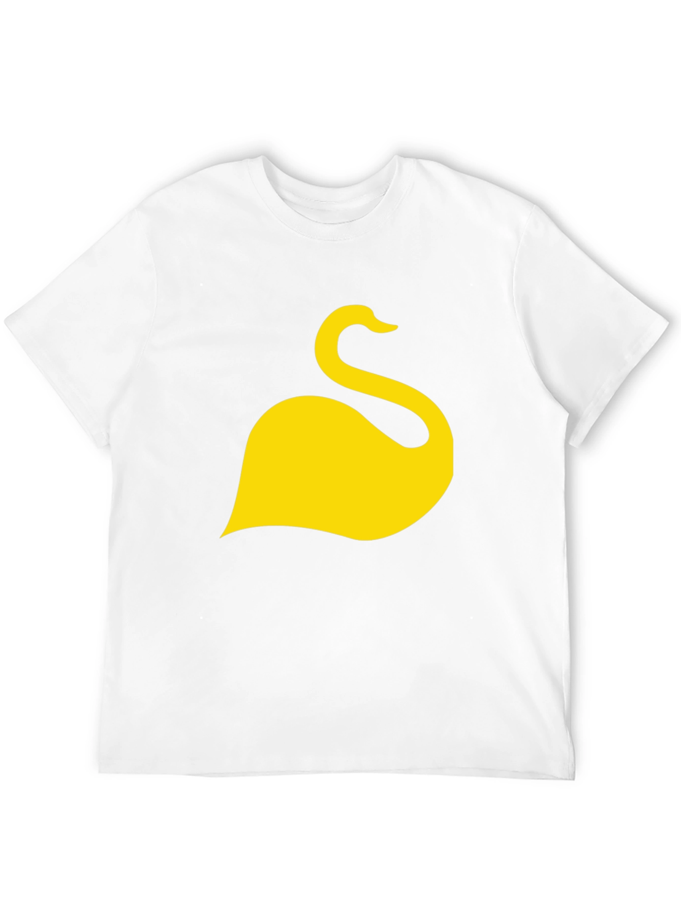 Black T-Shirt with Yellow Swan Graphic