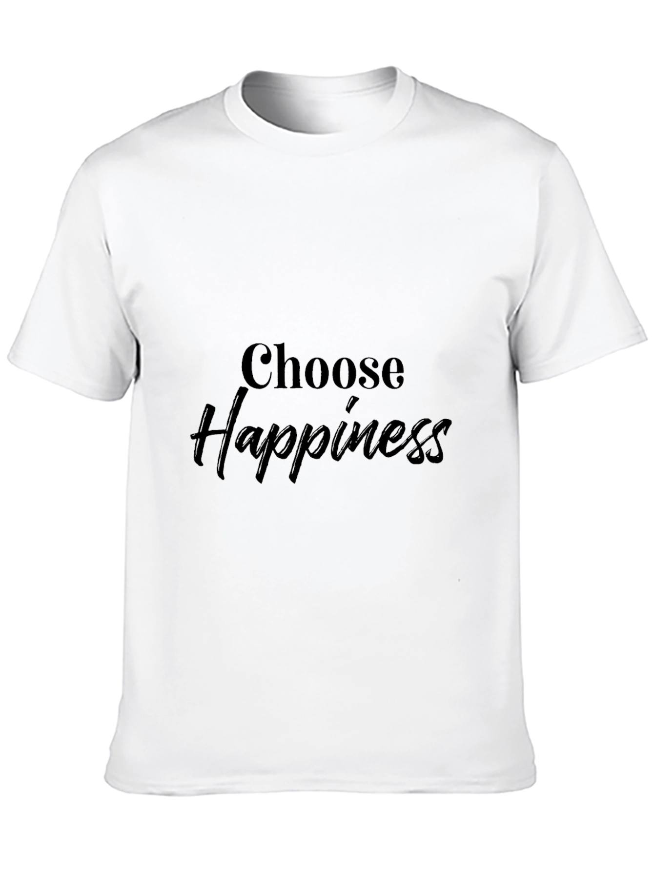 Choose Happiness Graphic Print Black T-Shirt