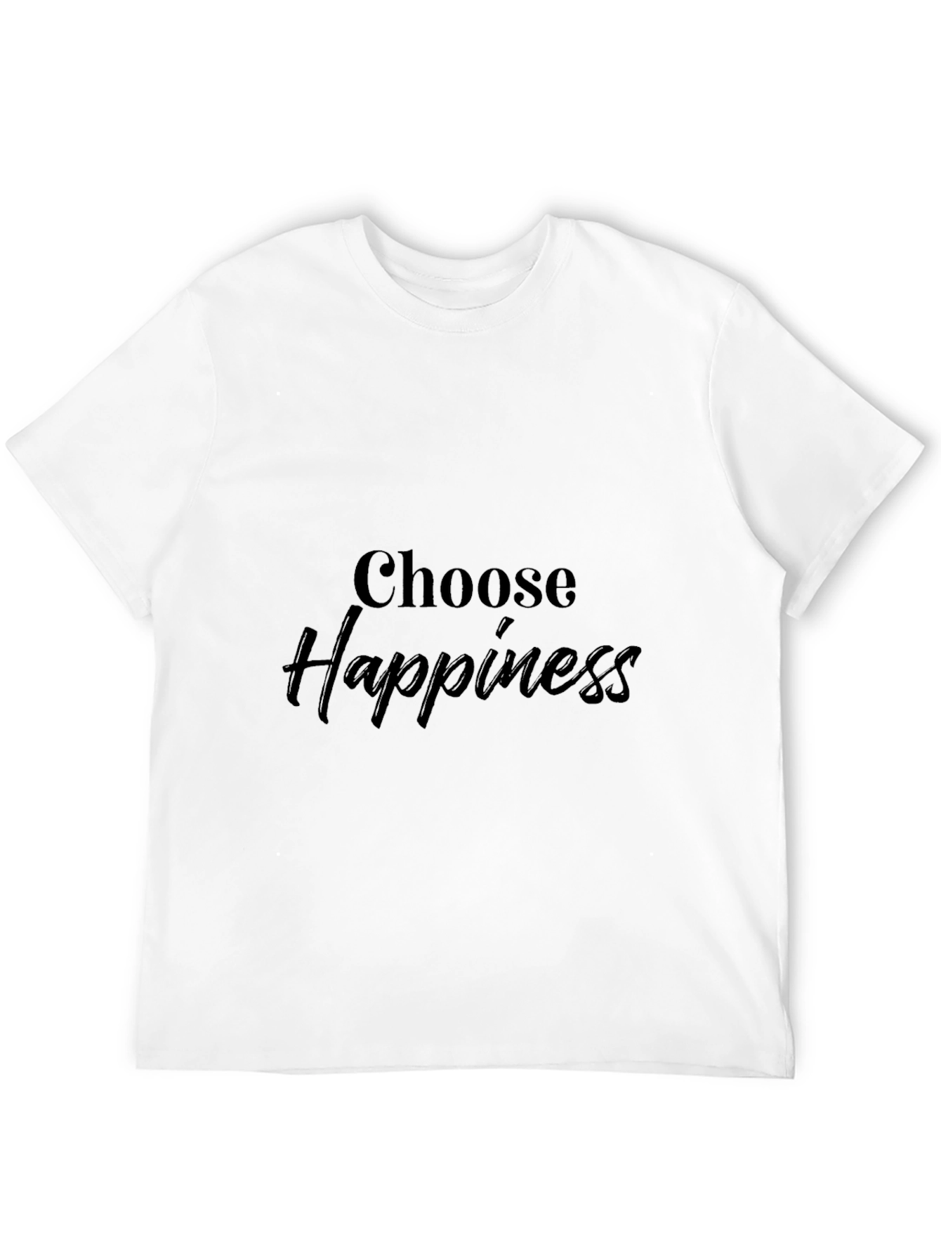 Choose Happiness Graphic Print Black T-Shirt