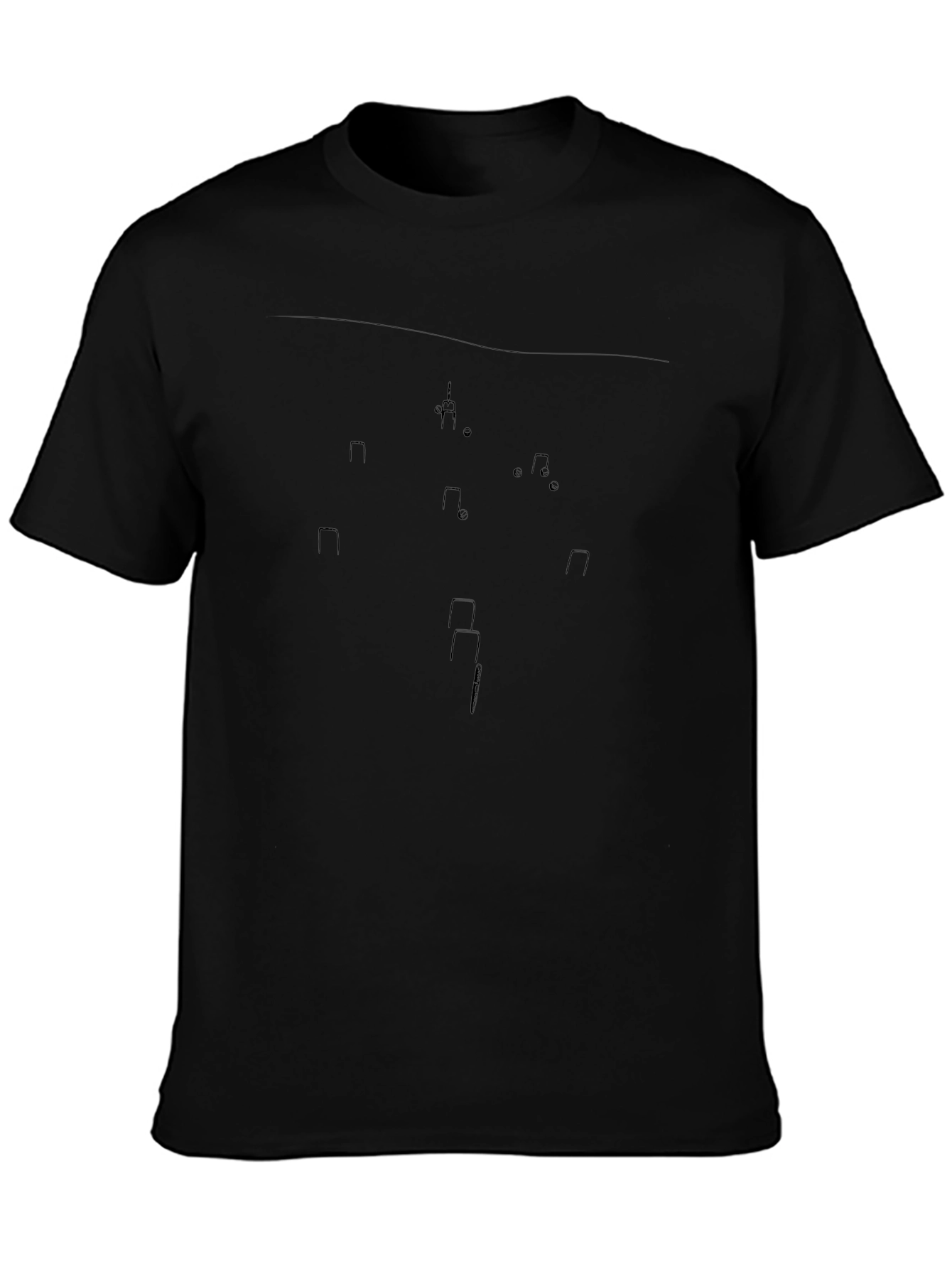 Abstract Print Black T-Shirt