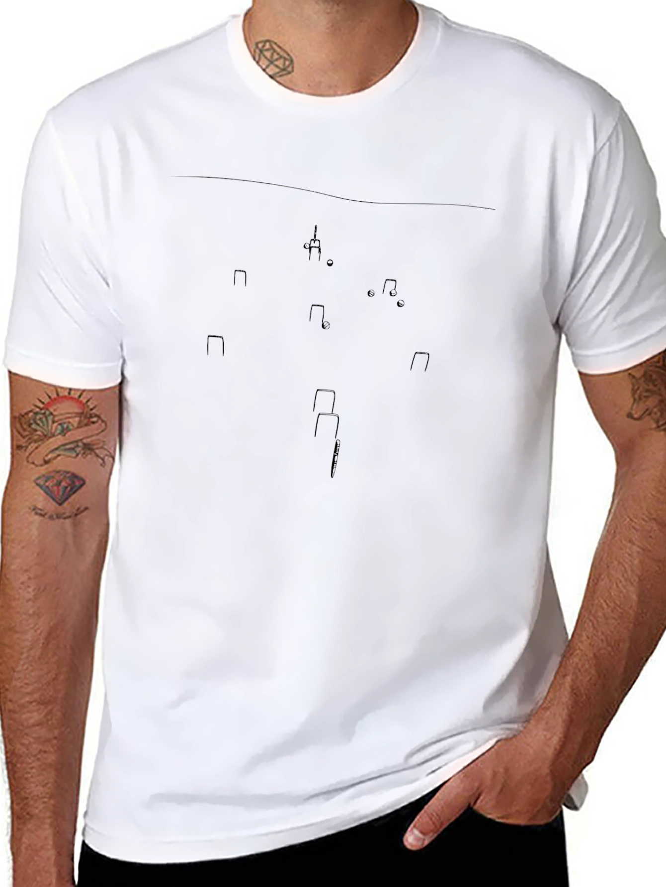 Abstract Print Black T-Shirt