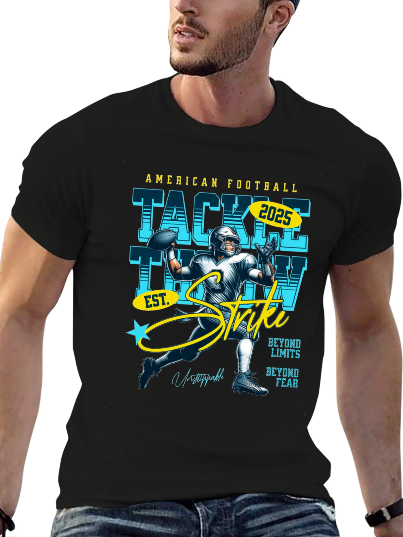 American Football T-Shirt: Tackle Throw Strike