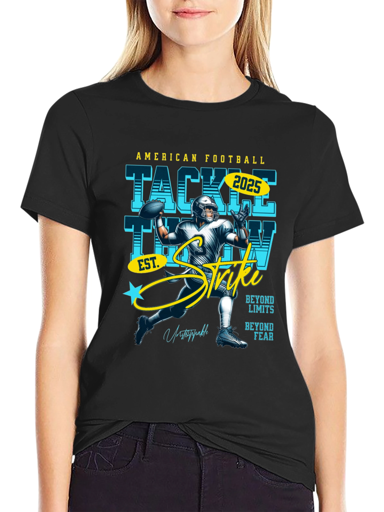 American Football T-Shirt: Tackle Throw Strike