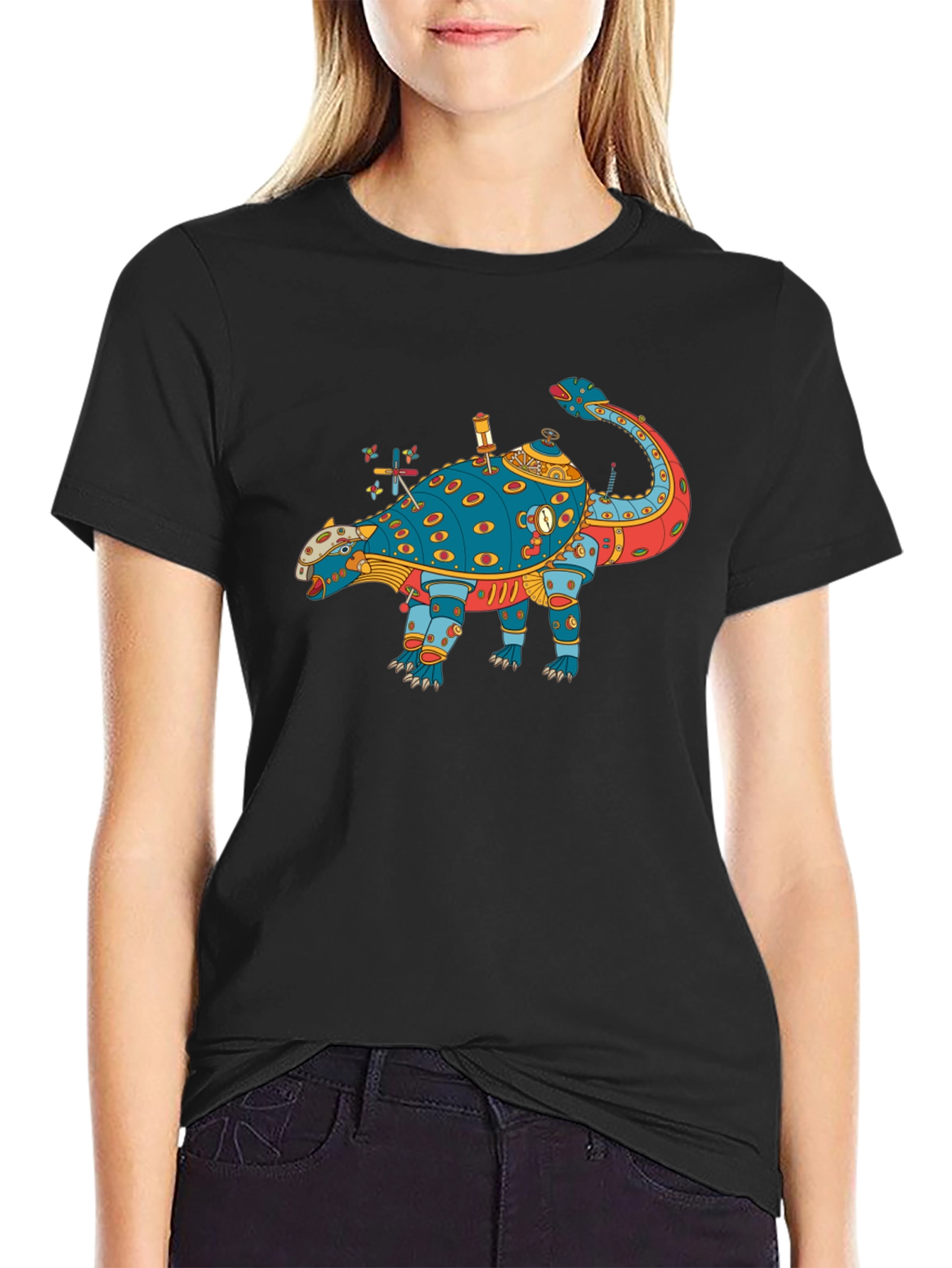 Steampunk Dinosaur Graphic Tee - Quirky & Unique Style