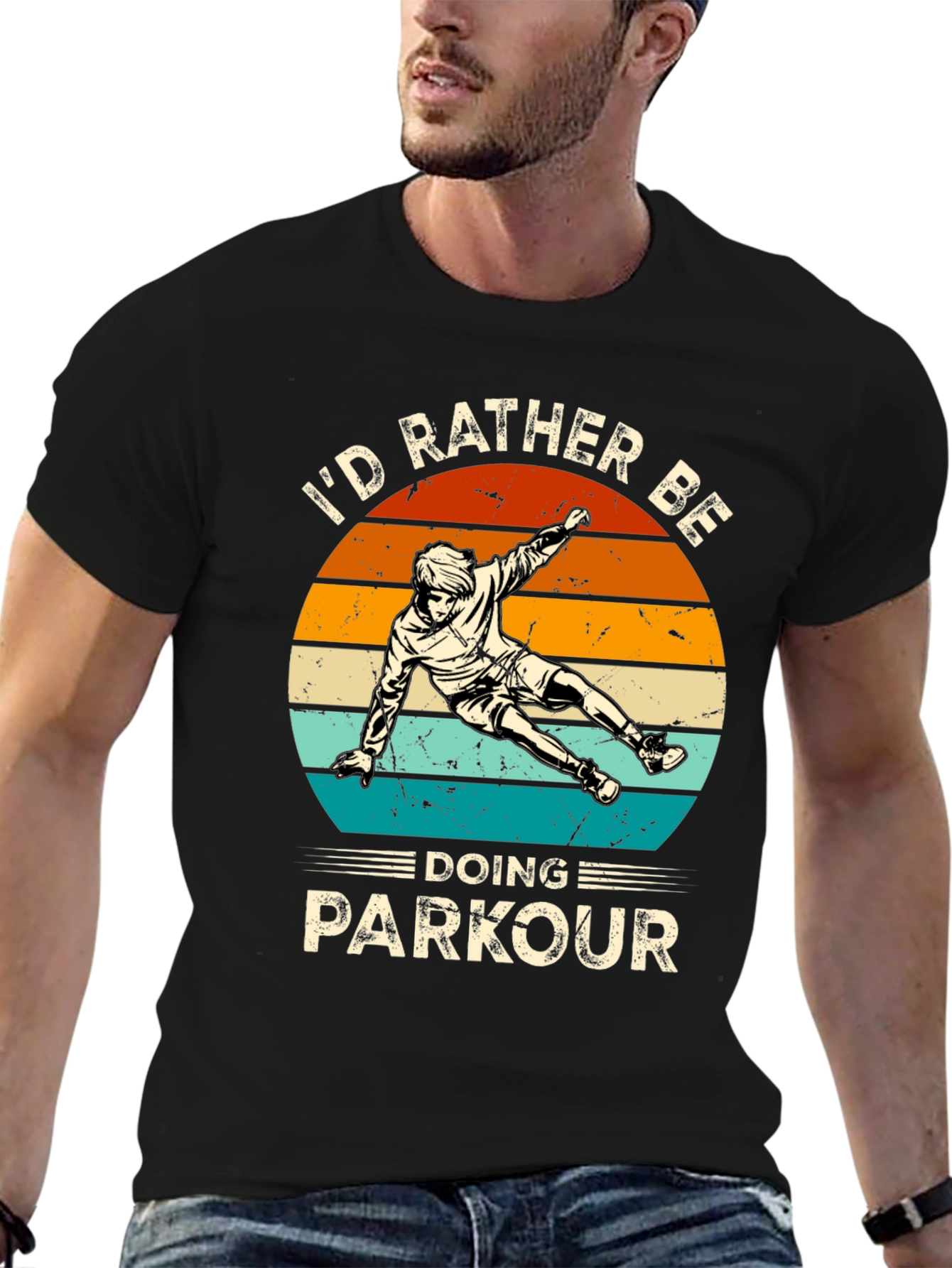 Parkour Graphic Tee: Id Rather Be Doing Parkour Shirt