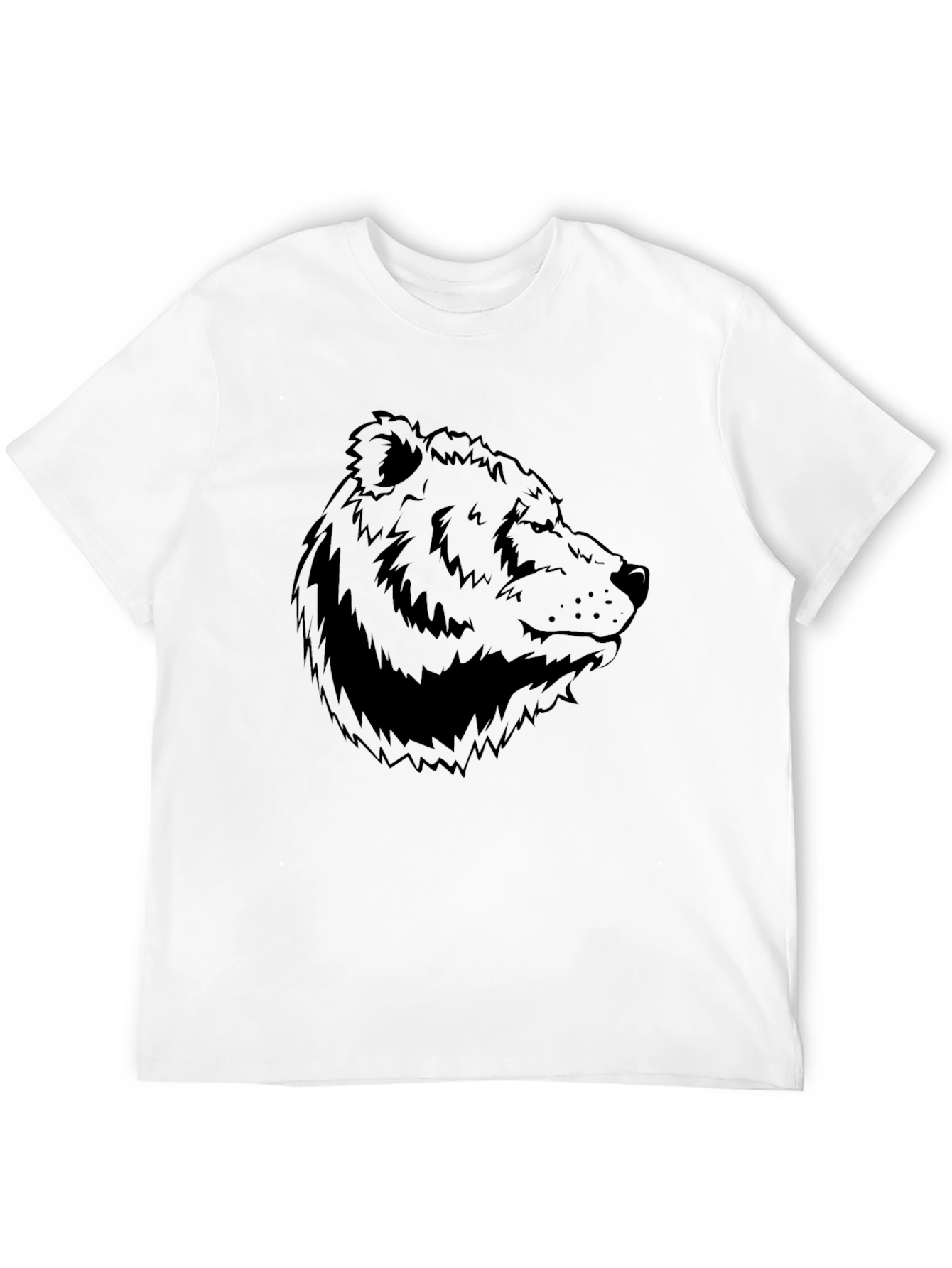 Bear Graphic Tee - Mens Black Cotton T-Shirt