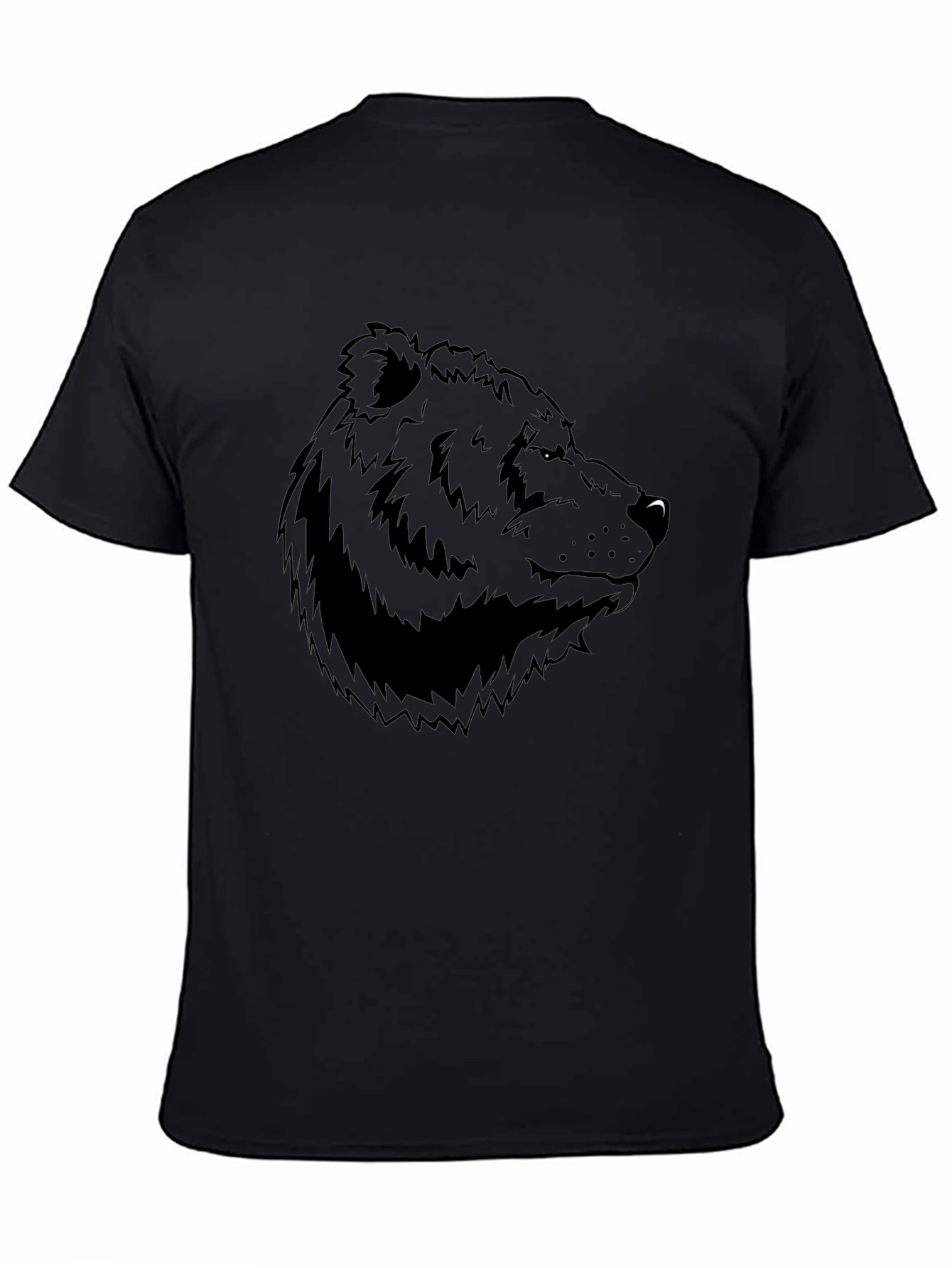 Bear Graphic Tee - Mens Black Cotton T-Shirt