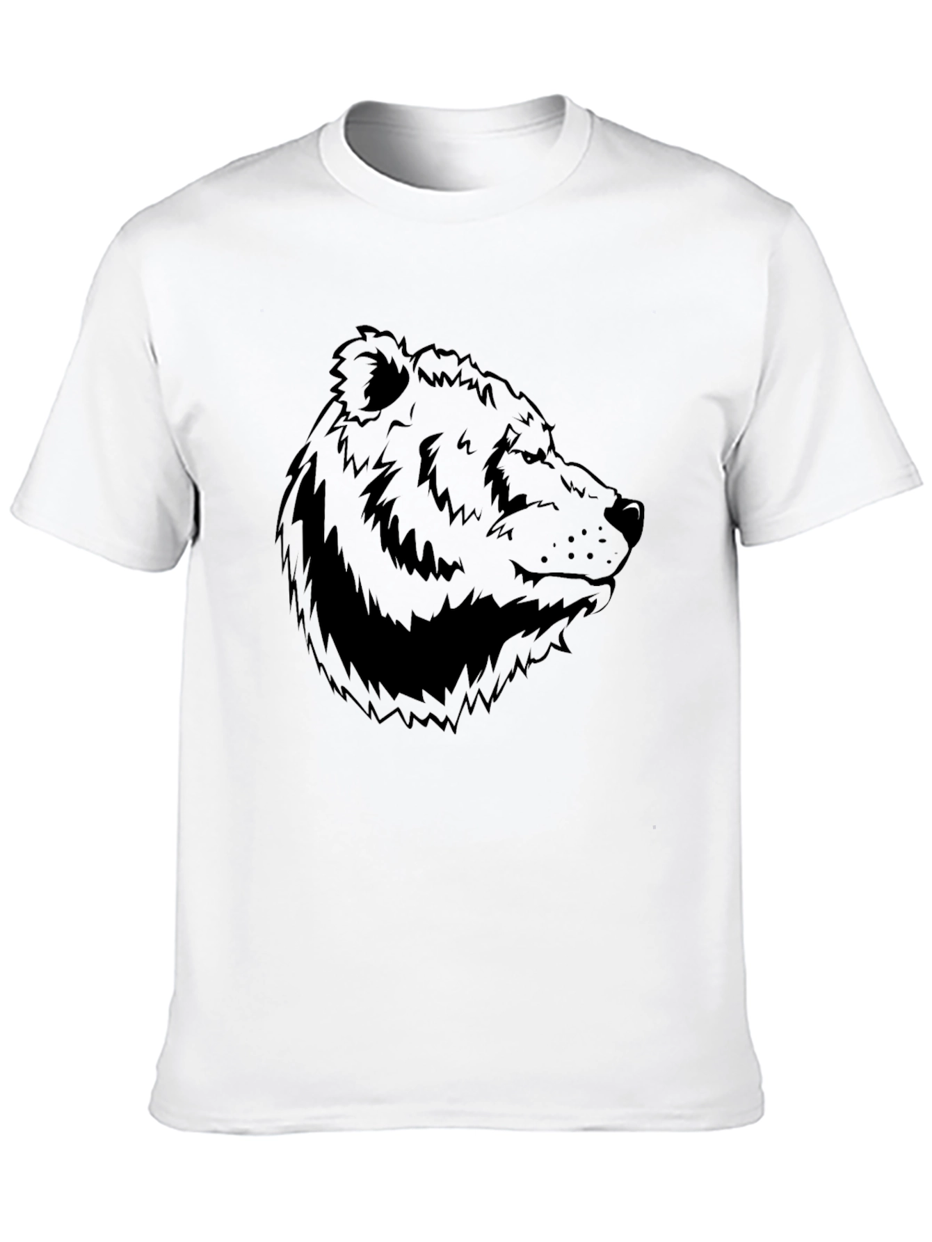 Bear Graphic Tee - Mens Black Cotton T-Shirt