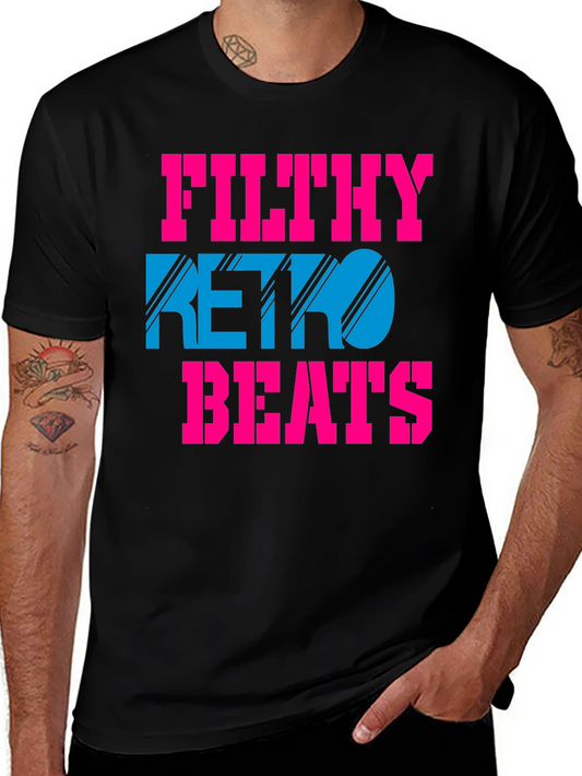 Filthy Retro Beats T-Shirt - Black Graphic Tee