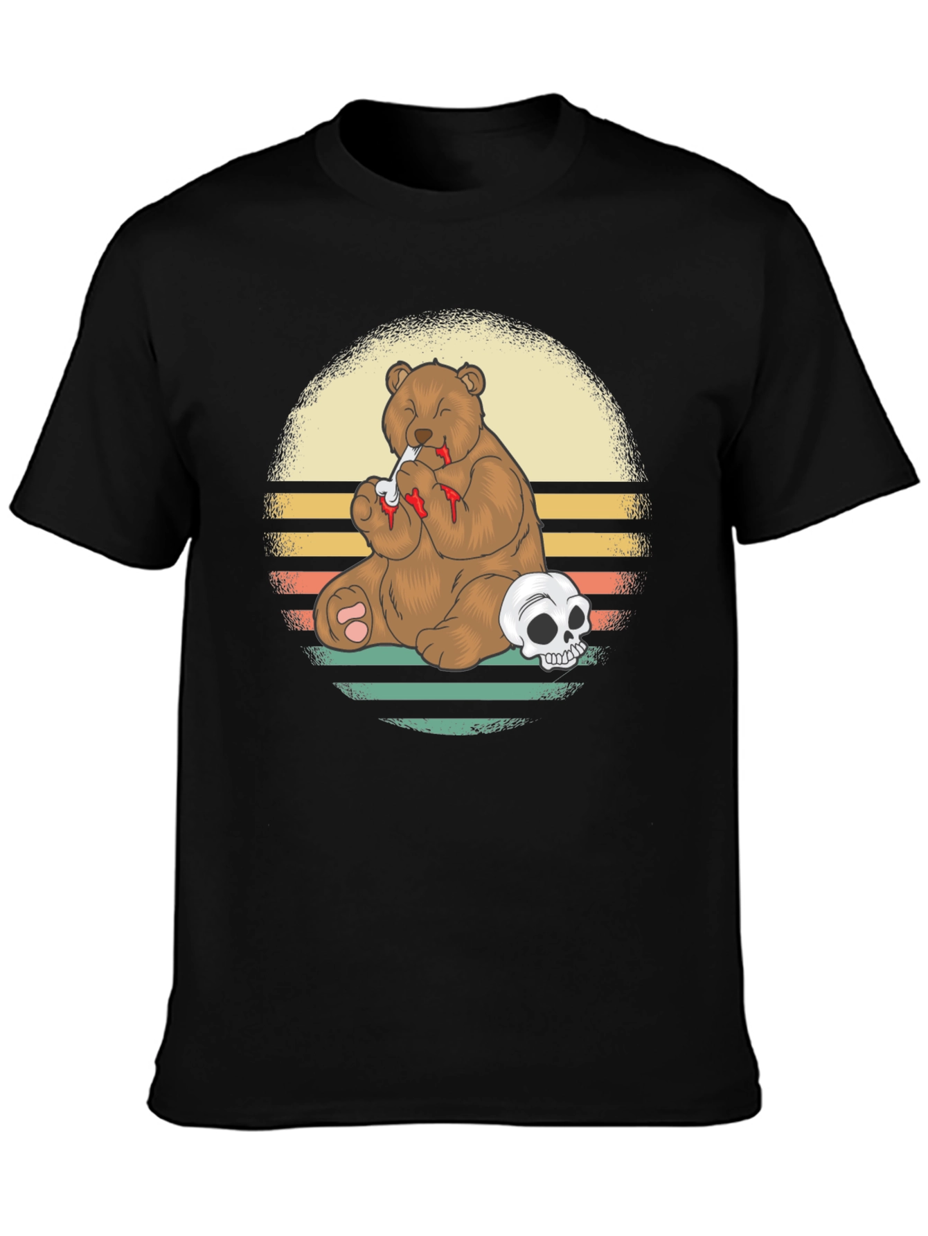 Grizzly Bear Skull T-Shirt - Funny Graphic Tee