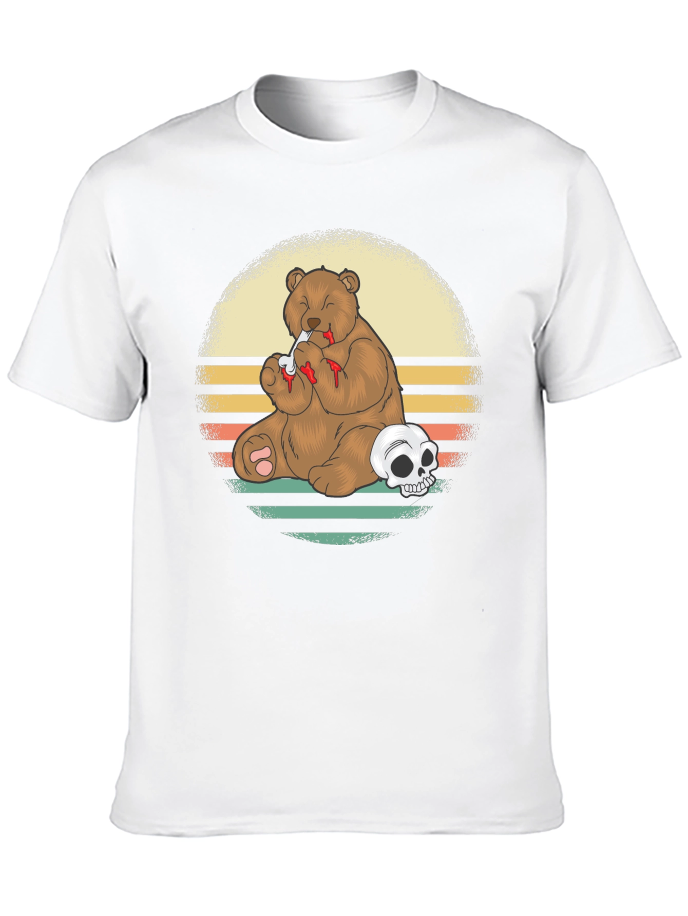 Grizzly Bear Skull T-Shirt - Funny Graphic Tee