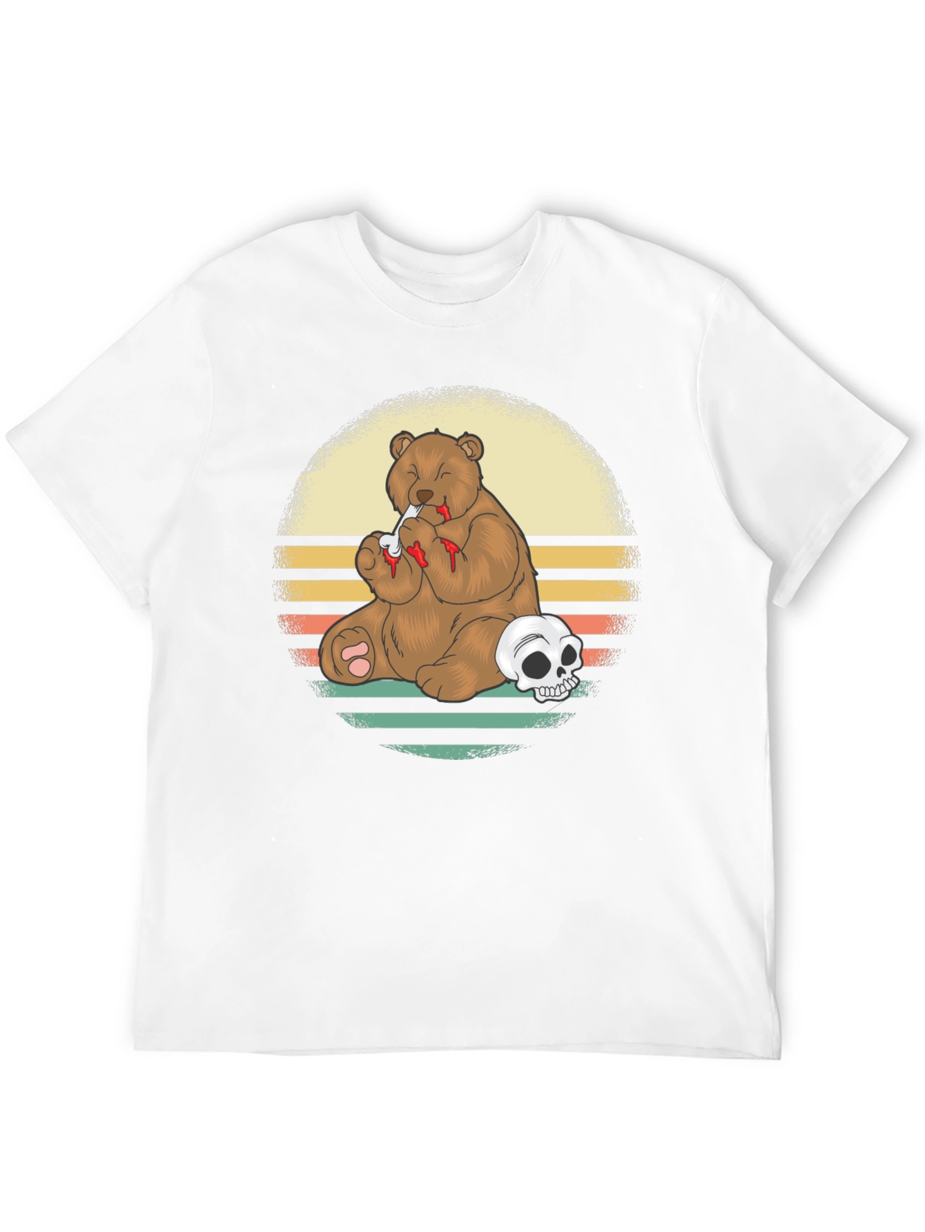 Grizzly Bear Skull T-Shirt - Funny Graphic Tee