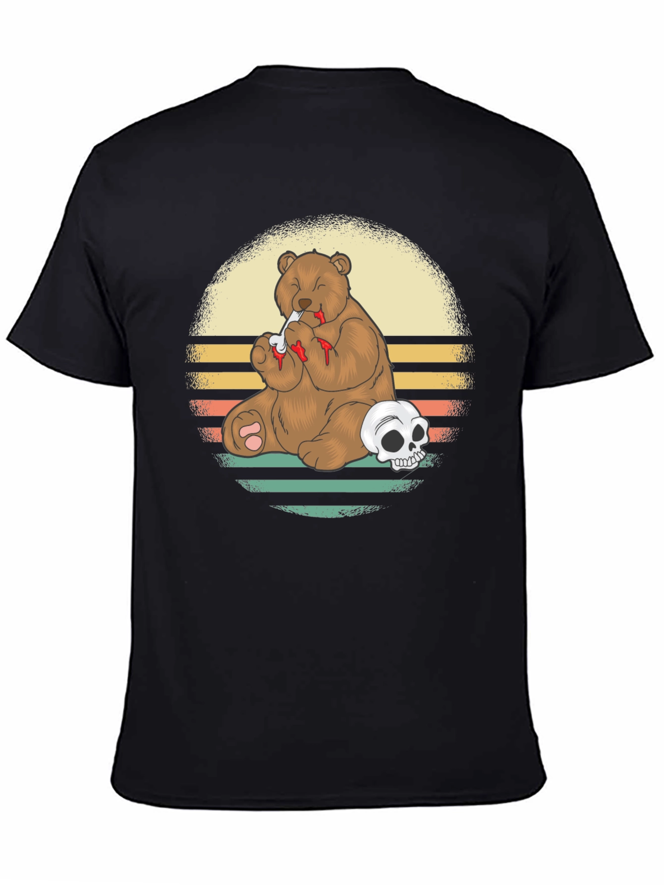 Grizzly Bear Skull T-Shirt - Funny Graphic Tee
