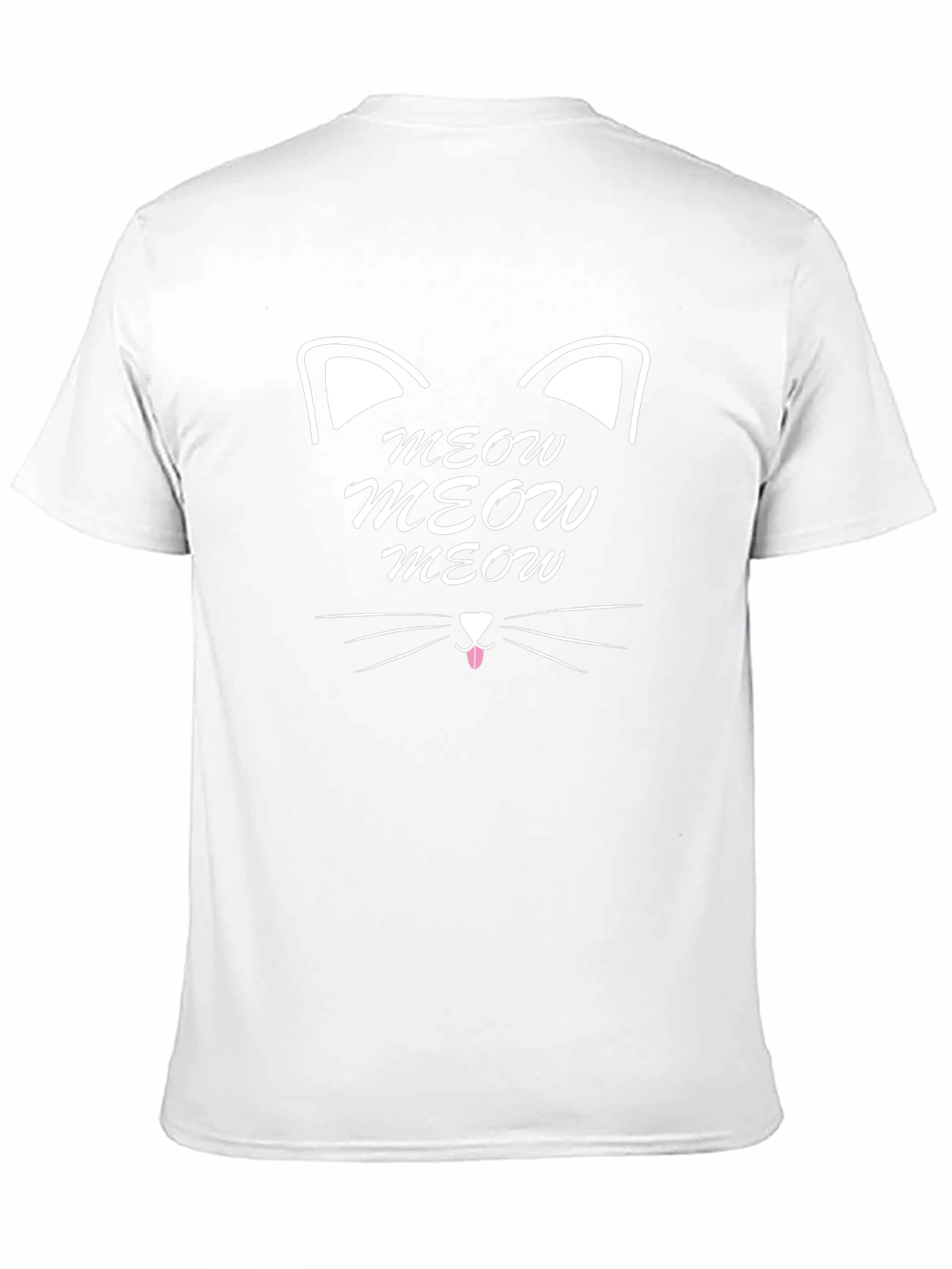 Meow Cat Graphic Print Black T-Shirt