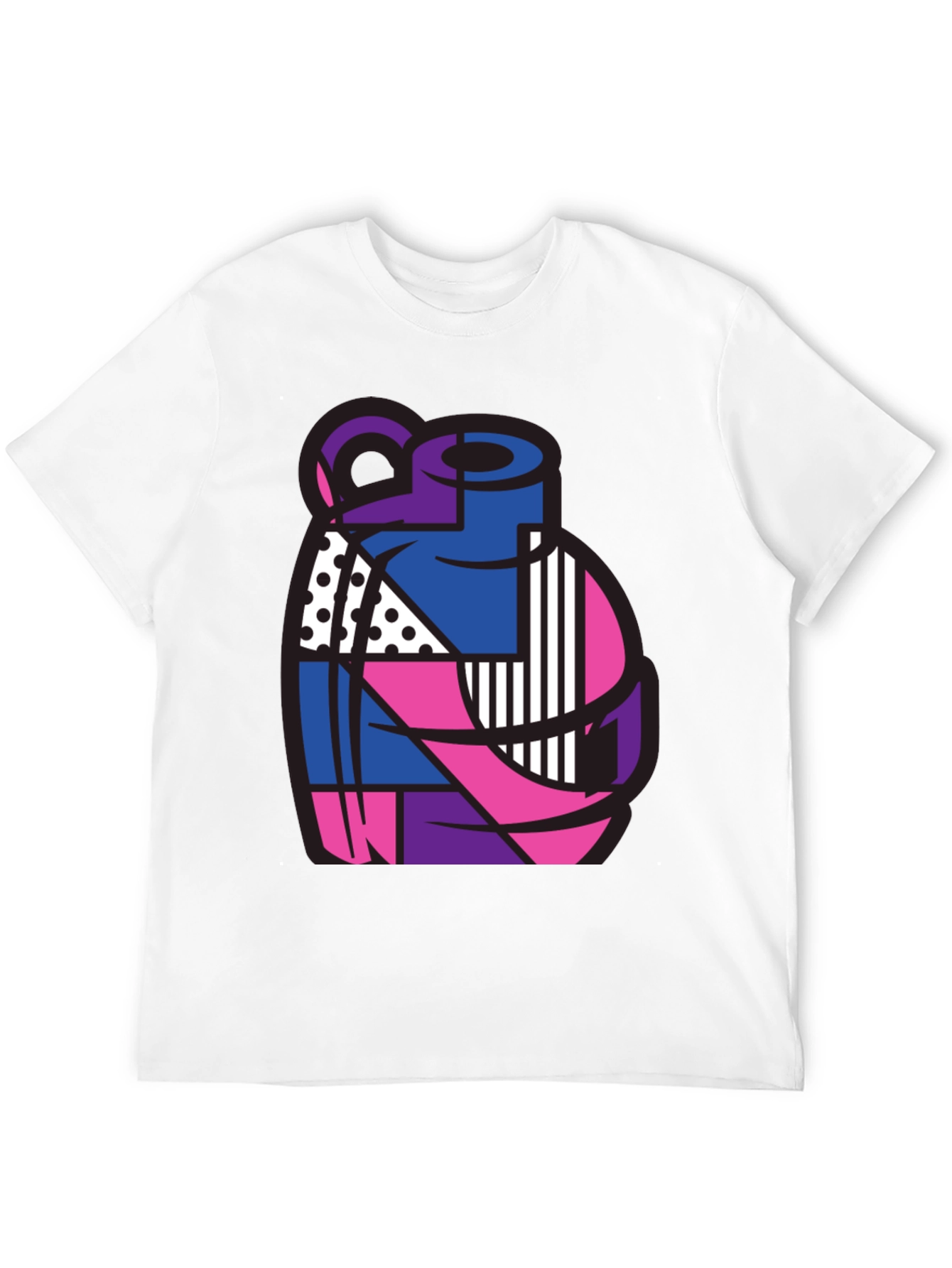 Abstract Grenade Graphic T-Shirt - Black