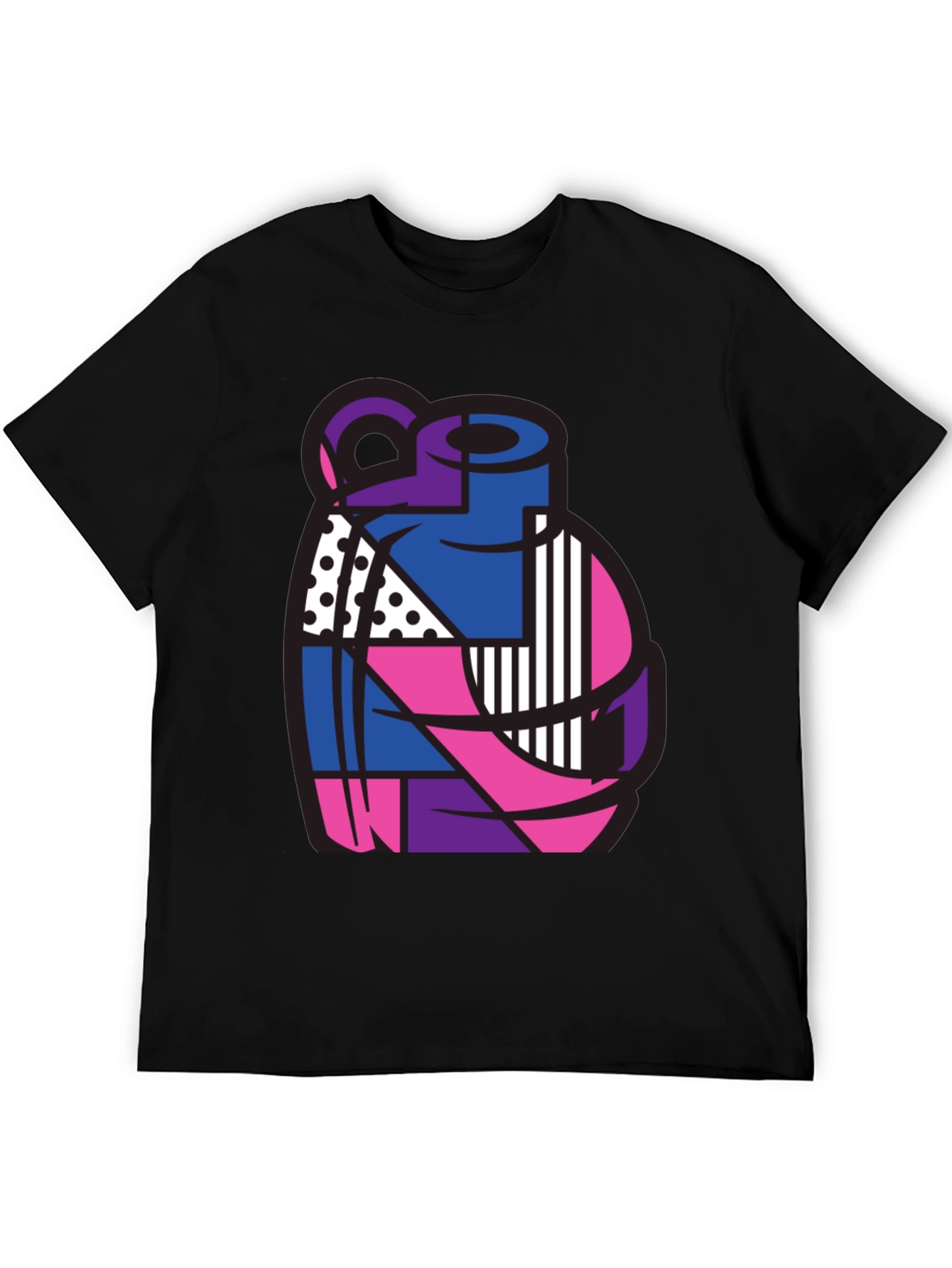 Abstract Grenade Graphic T-Shirt - Black