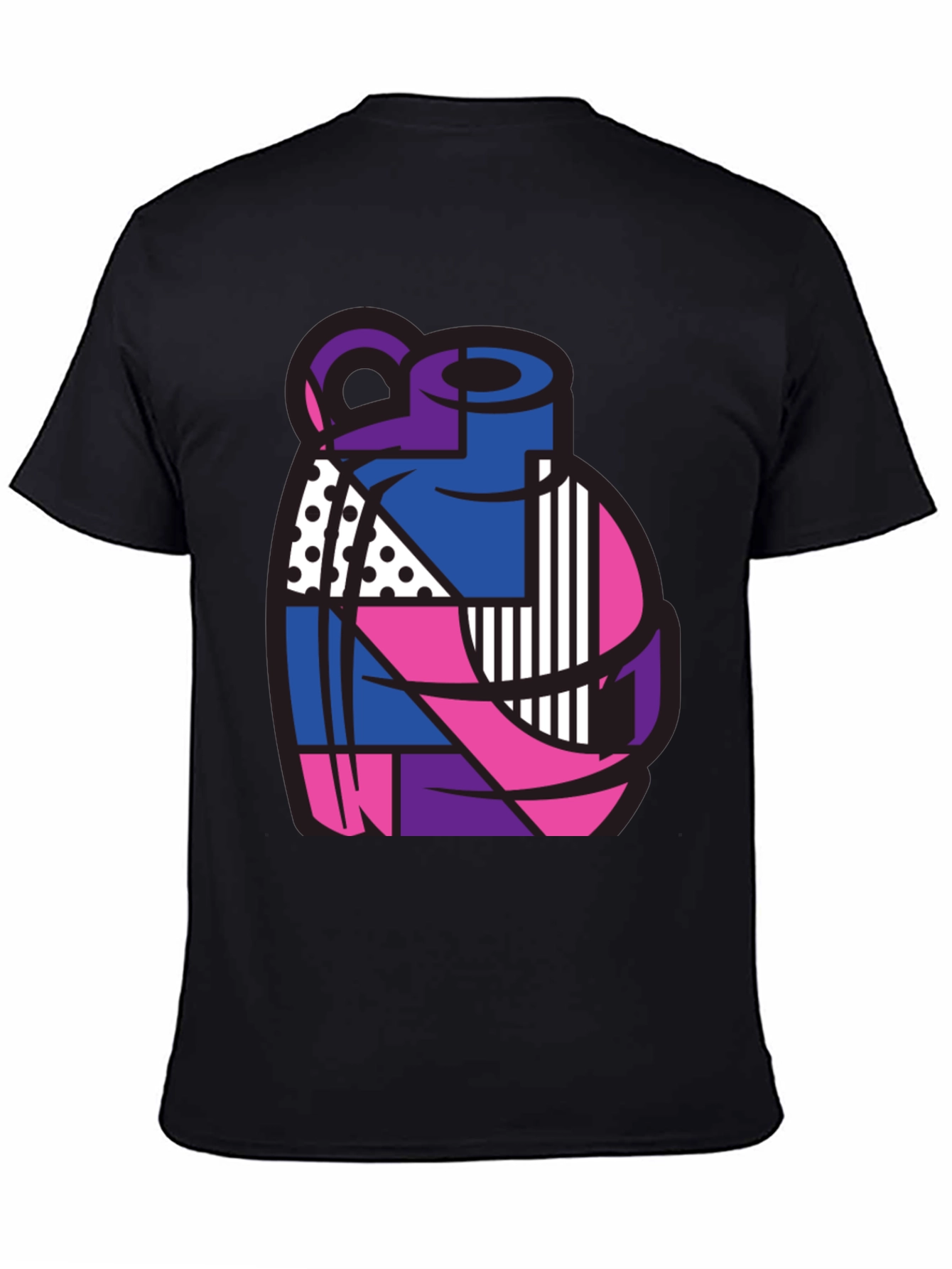 Abstract Grenade Graphic T-Shirt - Black