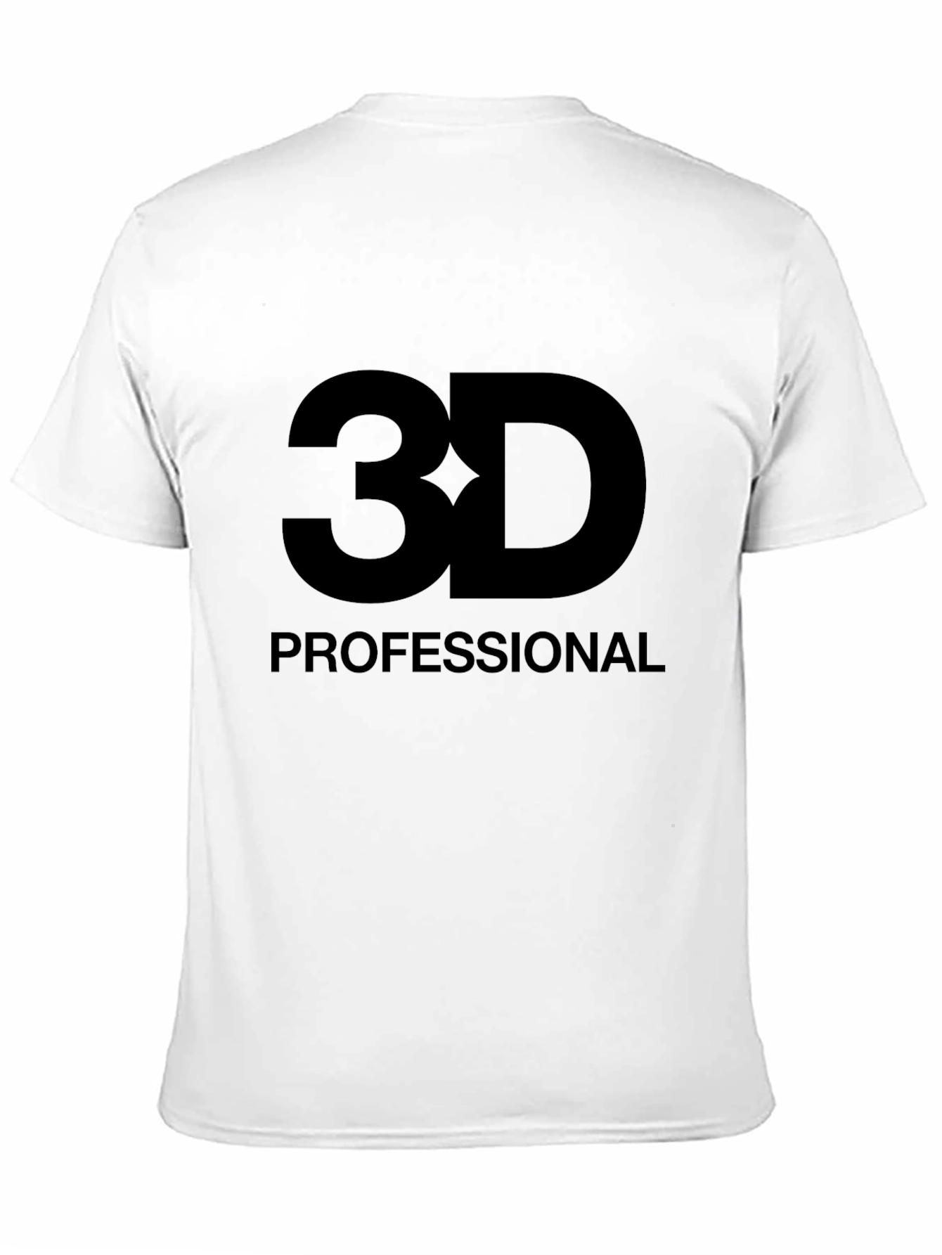3D Professional Graphic Tee - Black Cotton T-Shirt