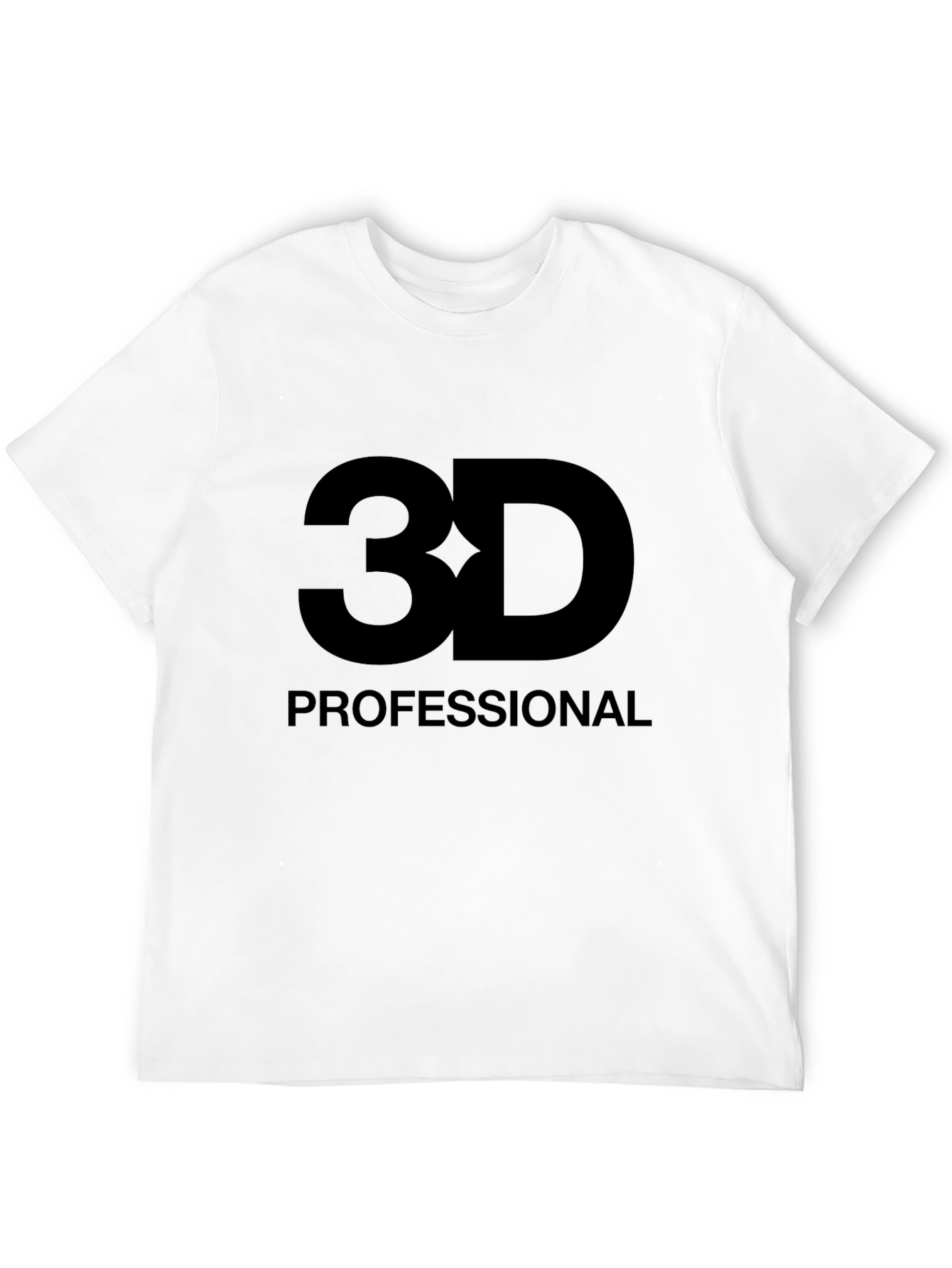 3D Professional Graphic Tee - Black Cotton T-Shirt