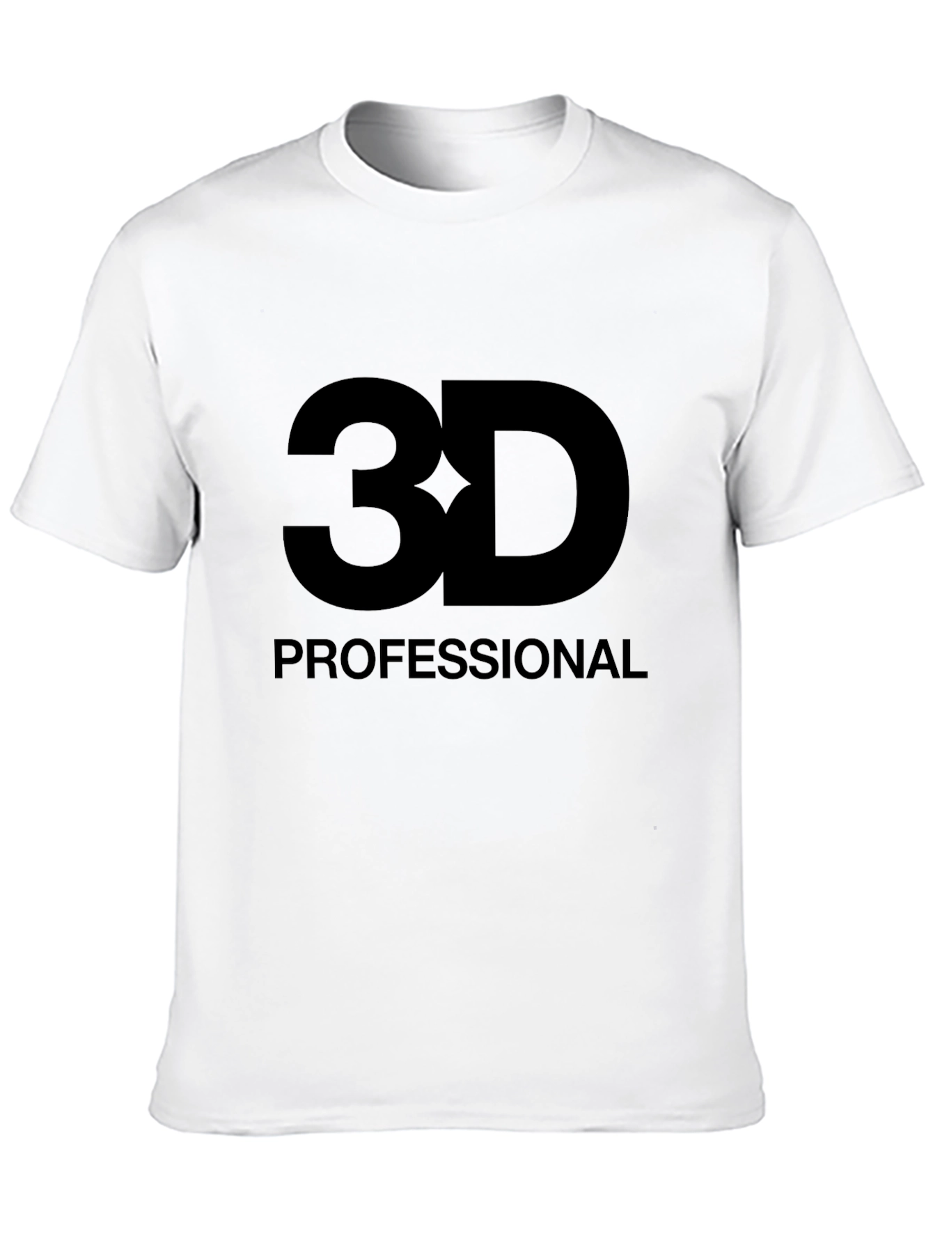 3D Professional Graphic Tee - Black Cotton T-Shirt