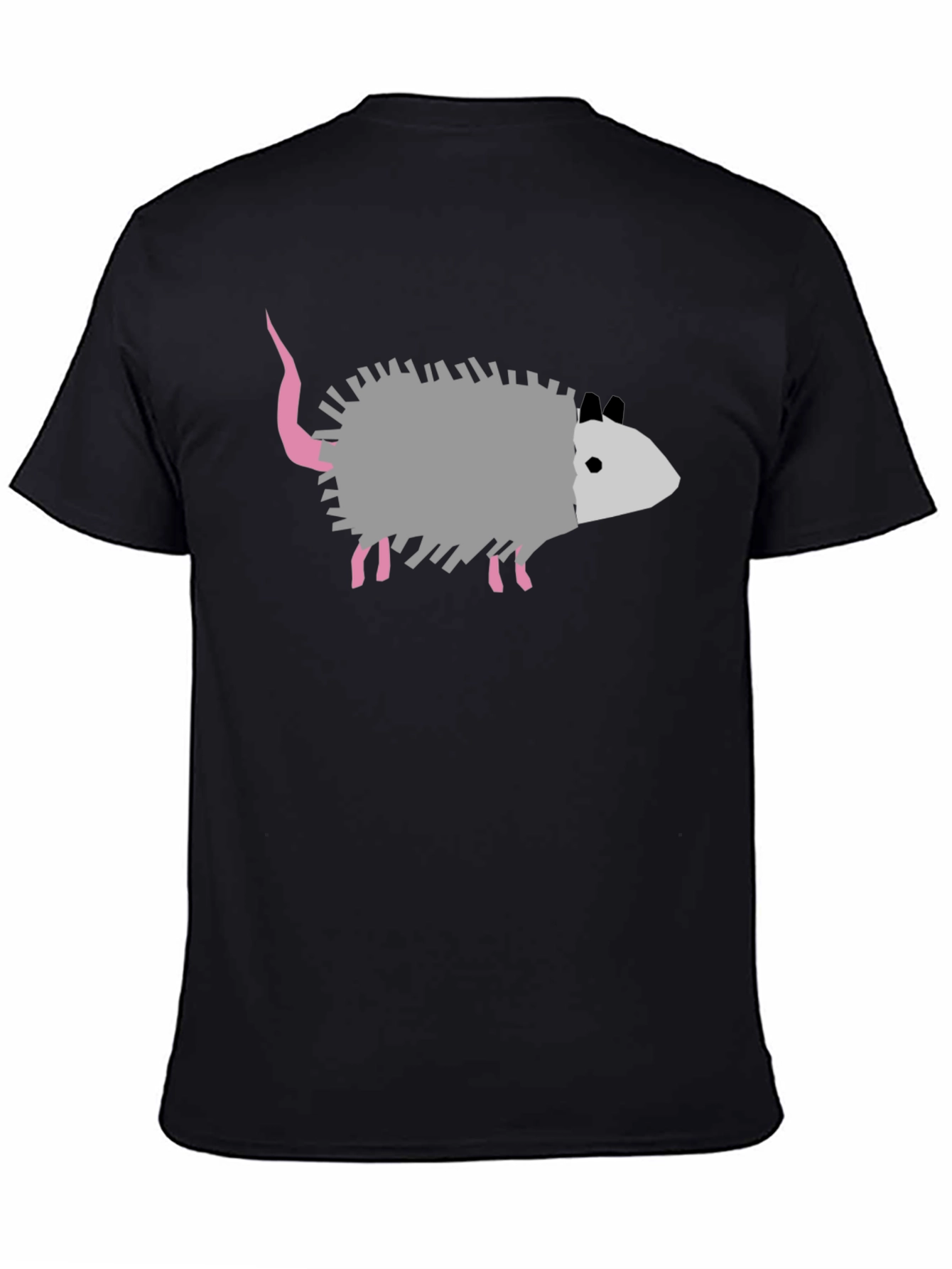 Opossum Graphic Tee - Black Cotton Casual Shirt