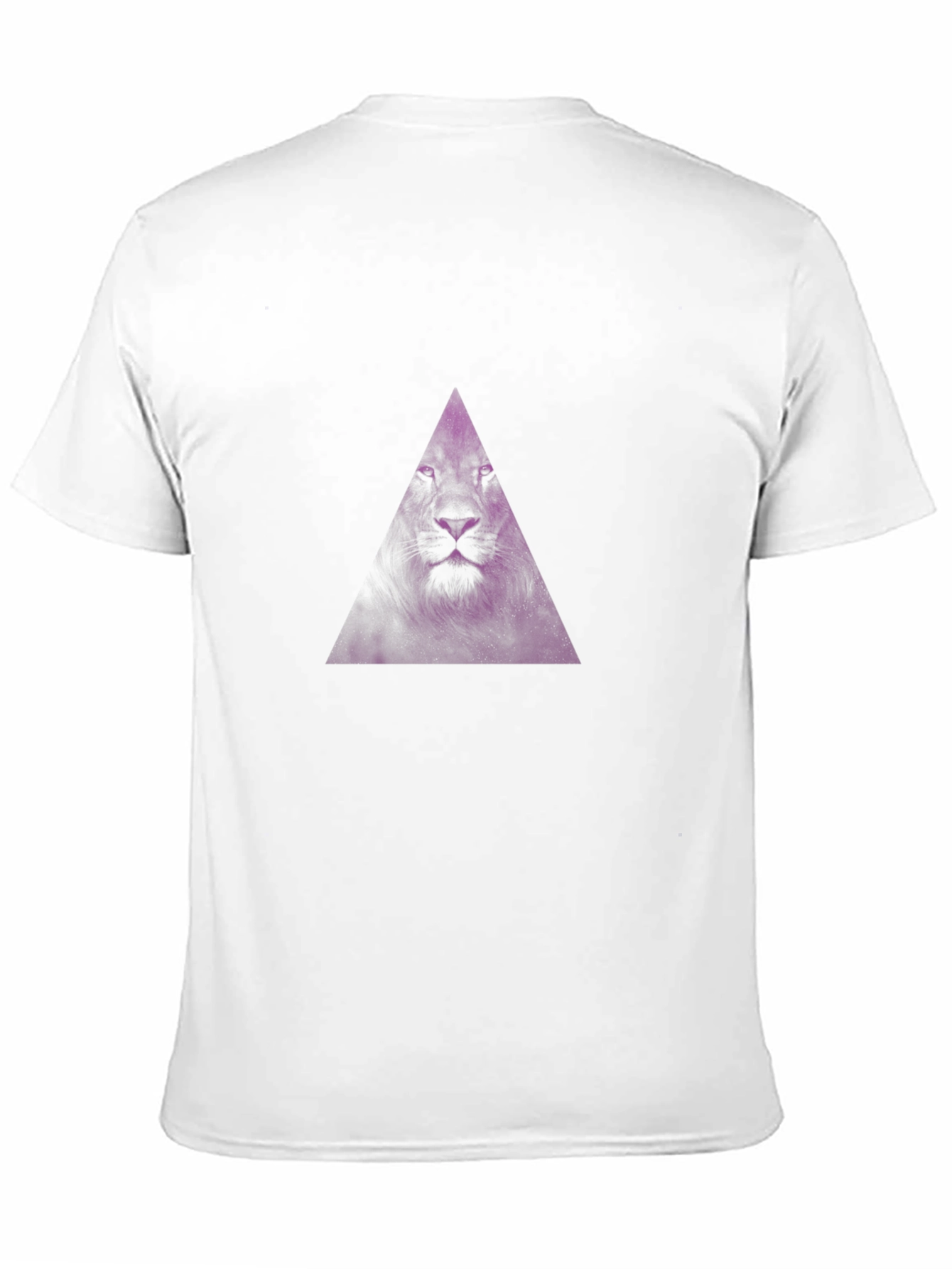 Black T-Shirt with Purple Lion Triangle Graphic