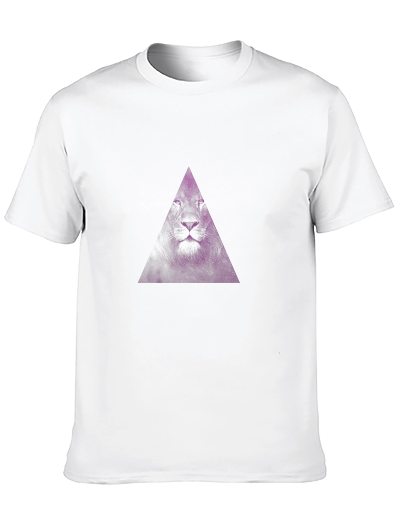 Black T-Shirt with Purple Lion Triangle Graphic
