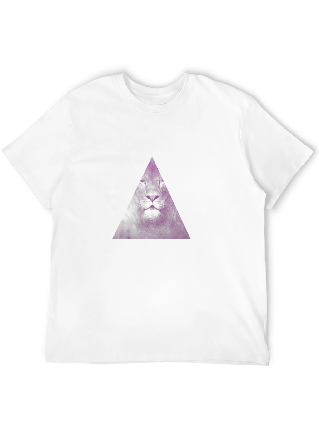 Black T-Shirt with Purple Lion Triangle Graphic
