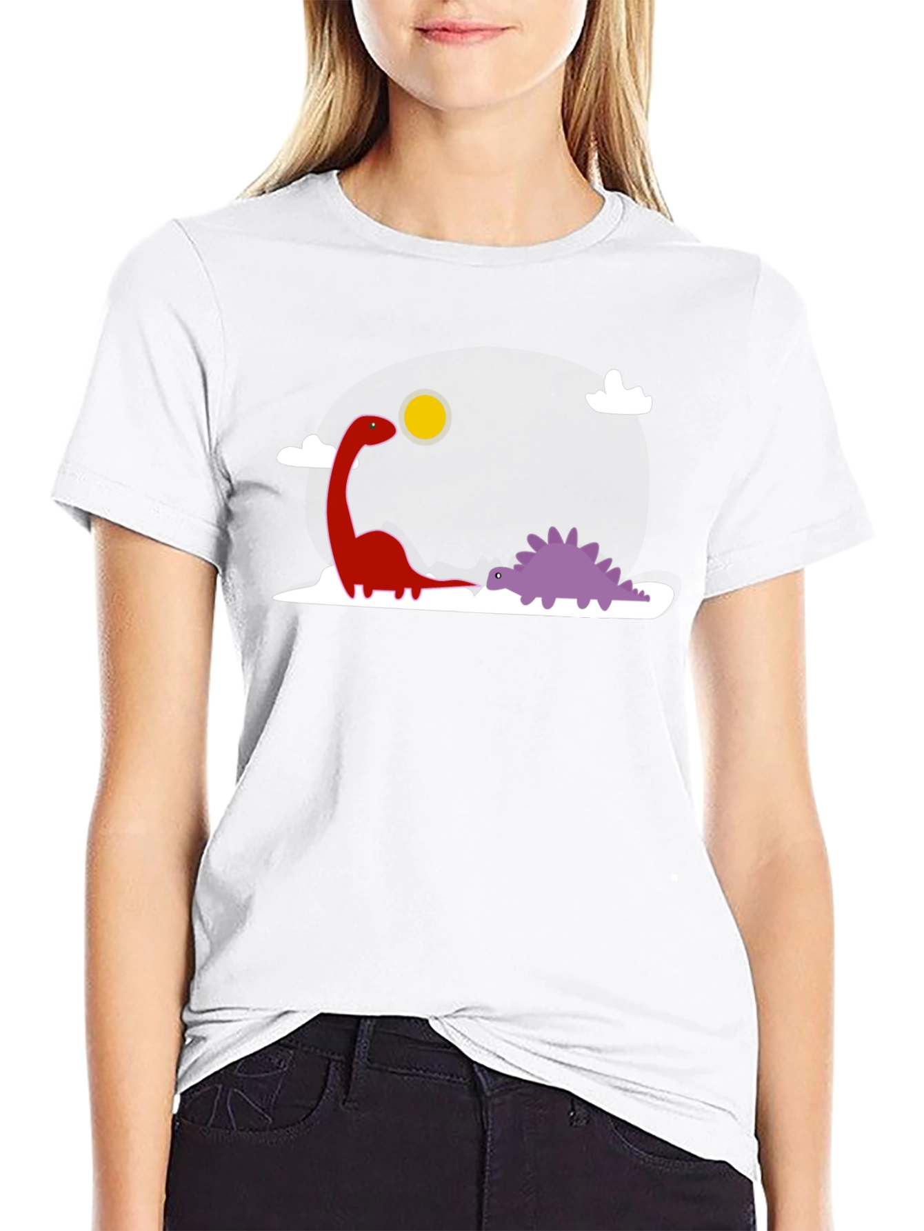 Dino Duo T-Shirt - Cute Cartoon Dinosaur Graphic Tee