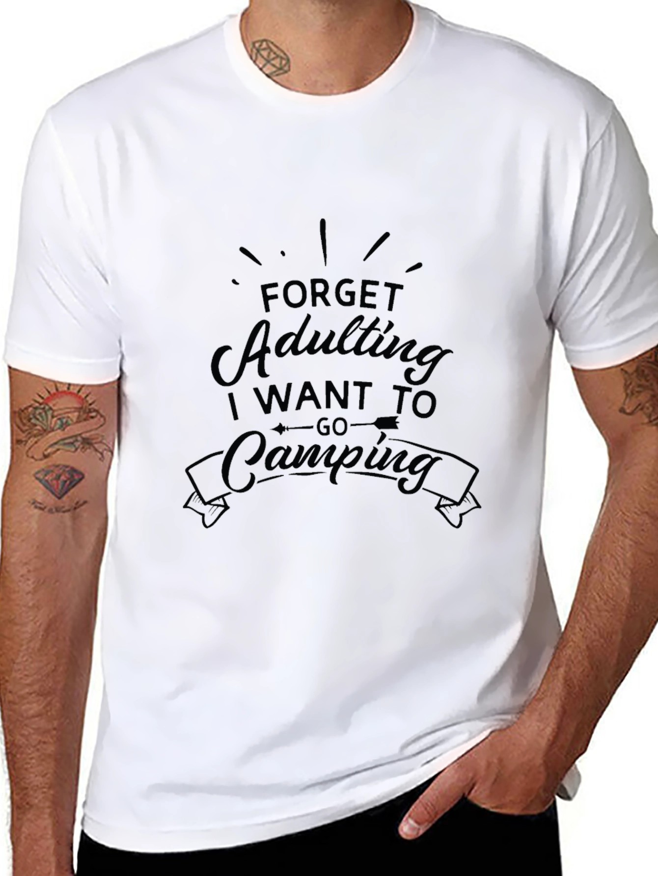 Forget Adulting Lets Go Camping Graphic T-Shirt
