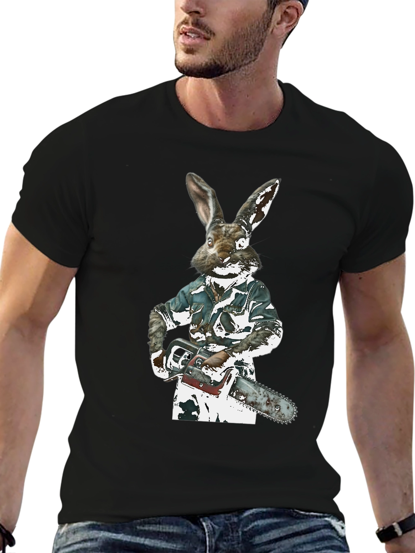 Rabbit Chainsaw Graphic T-Shirt