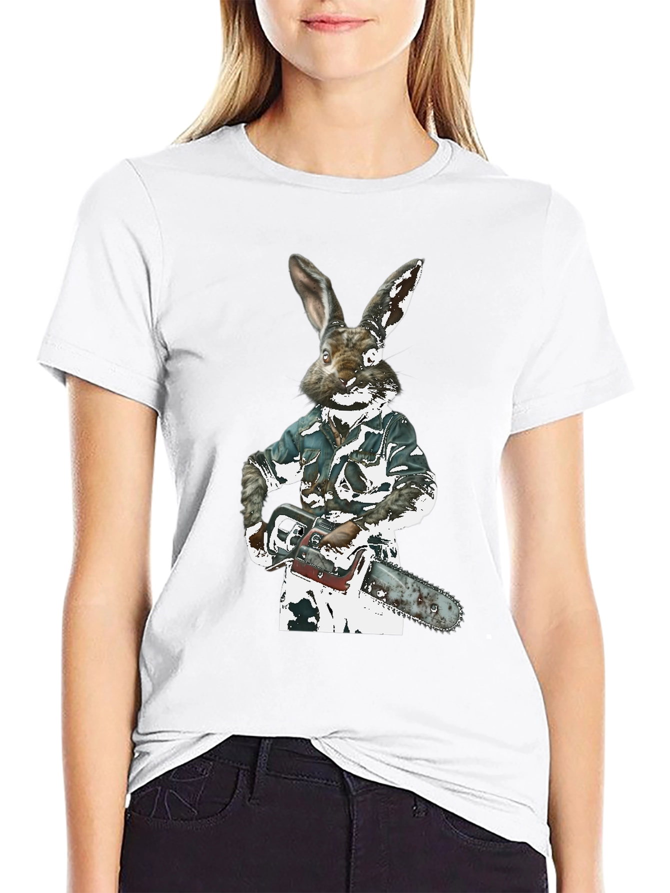Rabbit Chainsaw Graphic T-Shirt