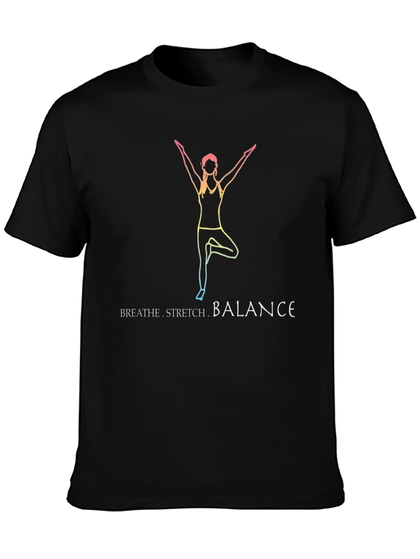 Yoga Inspired Graphic Tee - Breathe Stretch Balance