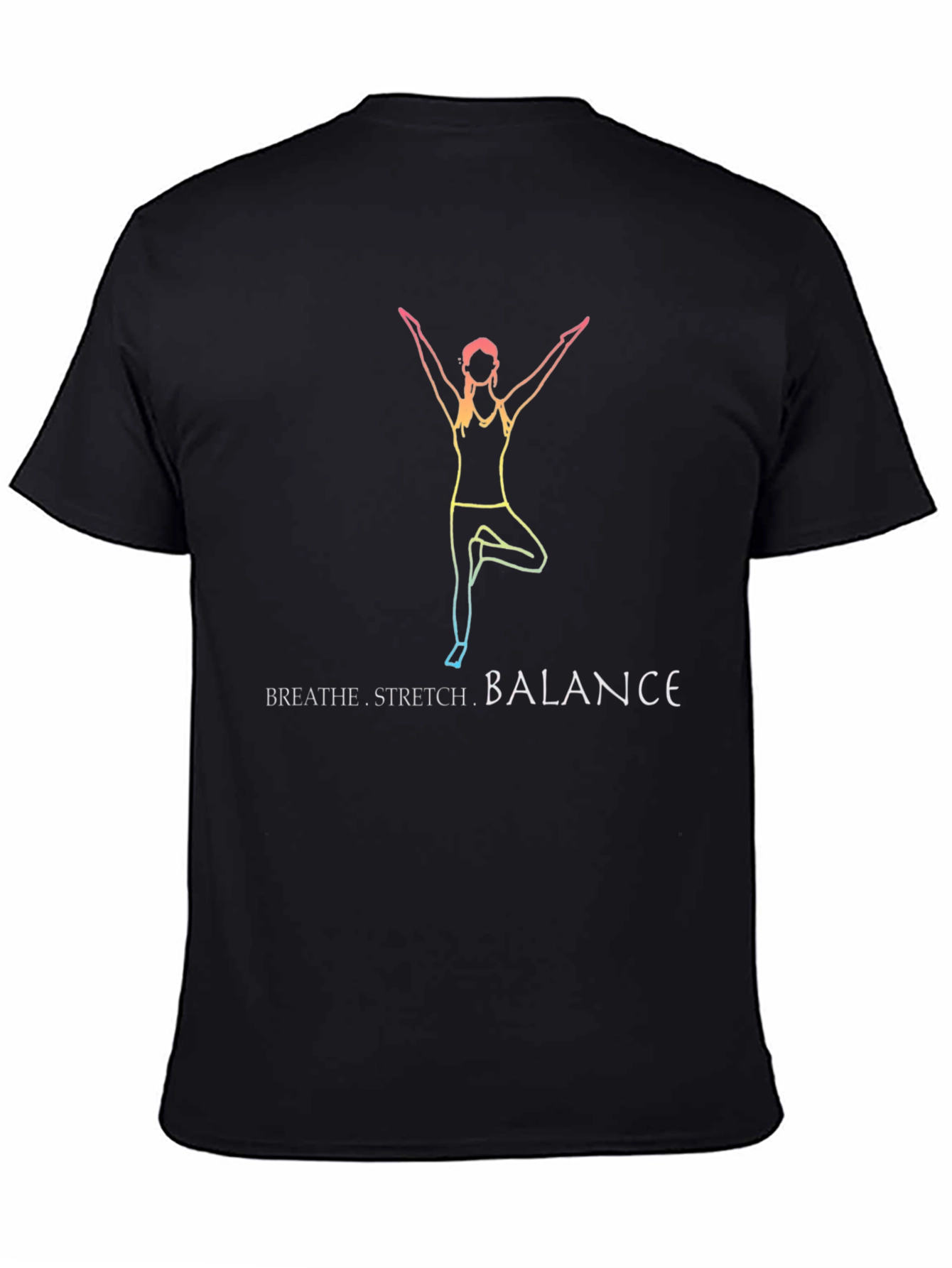 Yoga Inspired Graphic Tee - Breathe Stretch Balance